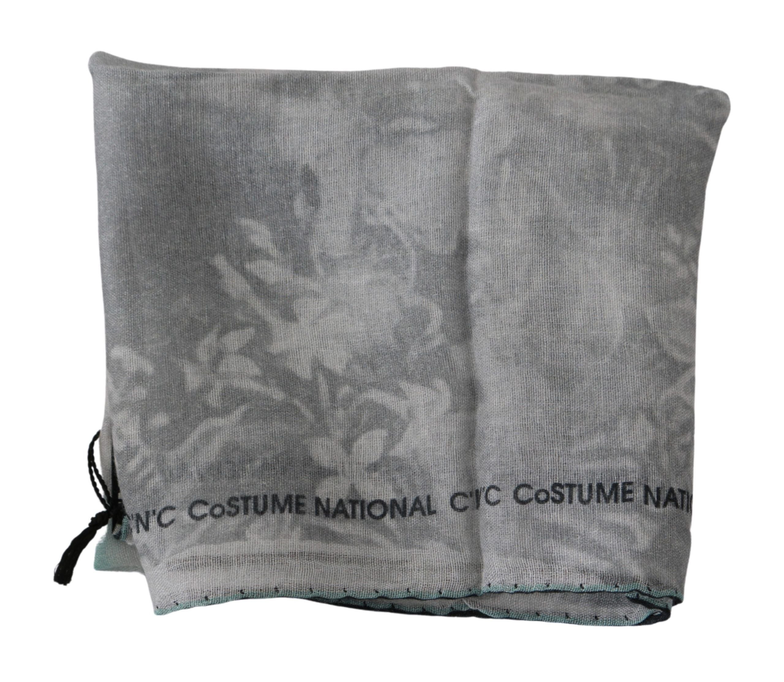 Costume National Silk Foulard Scarf — Gray, view 4