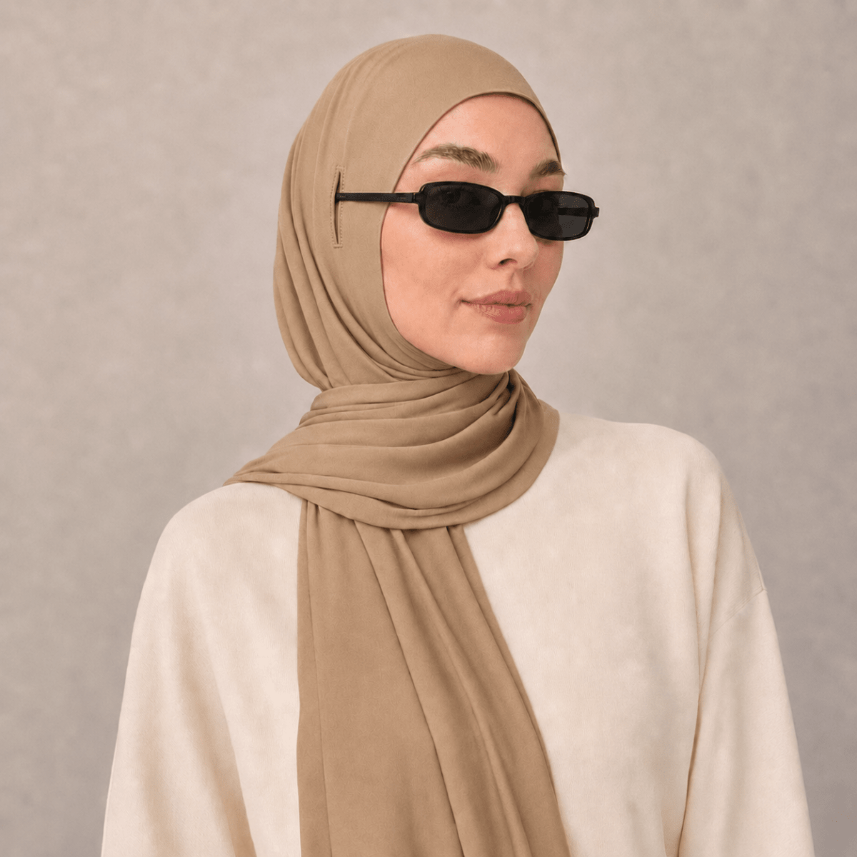 Cotton Modal Long Tail Hijab – Non-Slip, Breathable Instant Hijab (MH226) by Mariam's Collection