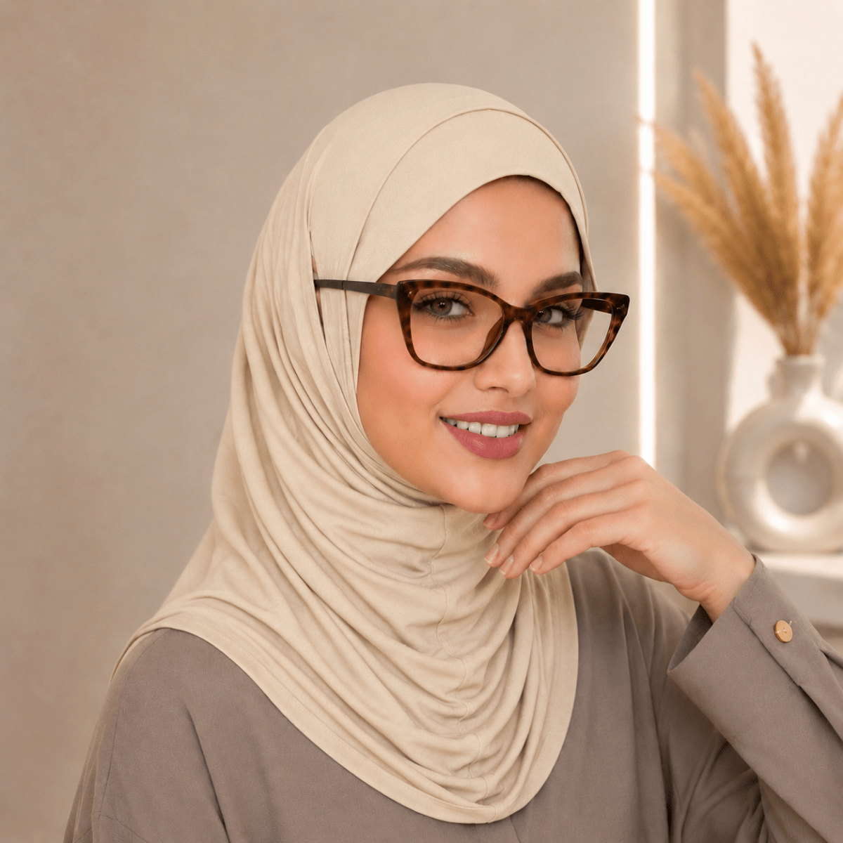 Stretch-Fit Instant Hijab — Cotton Modal, Earphone-Friendly (MH224) by Mariam's Collection