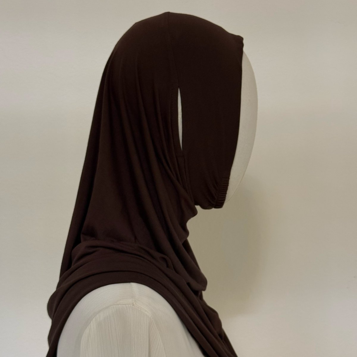Stretch-Fit Instant Hijab — Cotton Modal, Earphone-Friendly (MH224), view 7