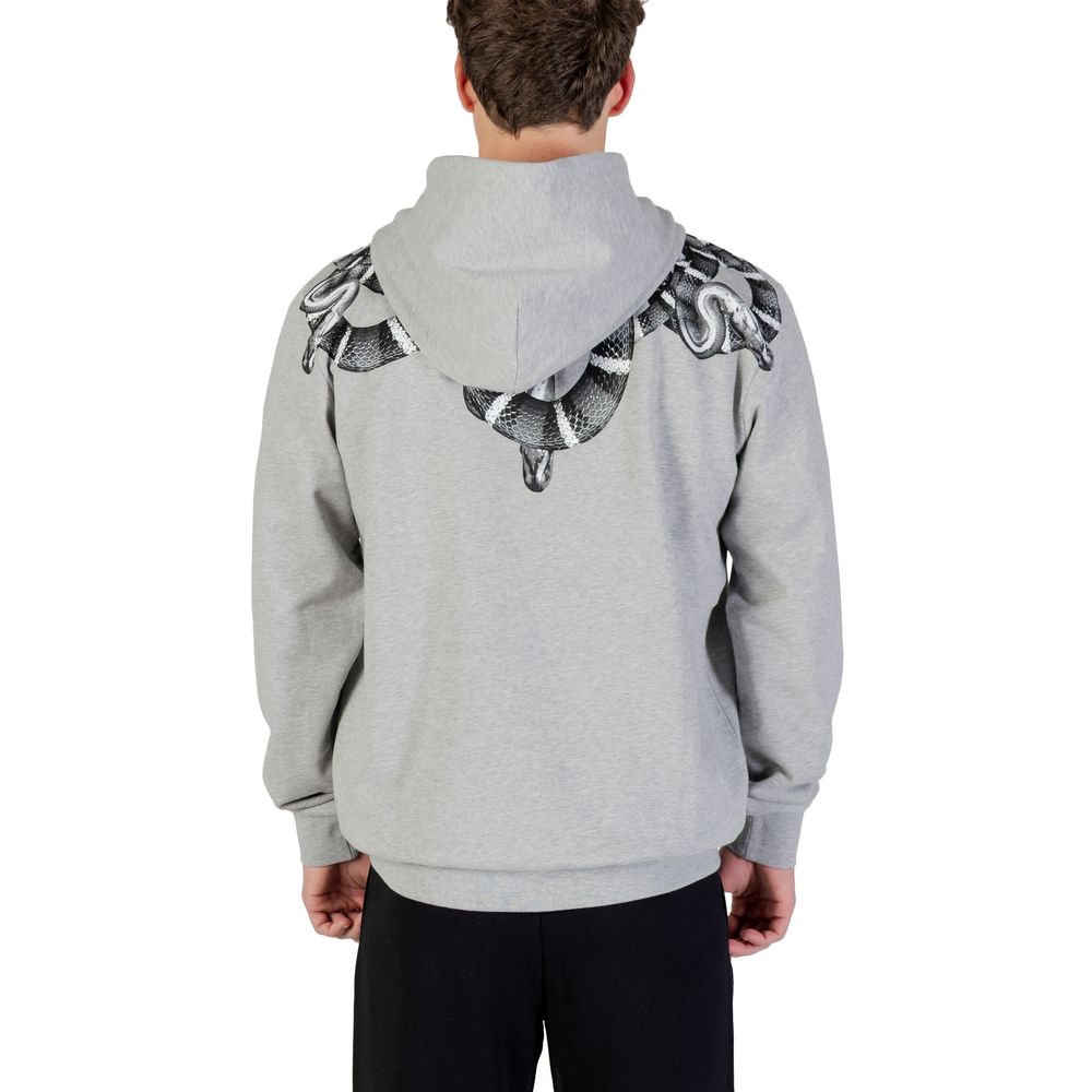 County Of Milan Snake Graphic Cotton Hoodie — Gray, view 2