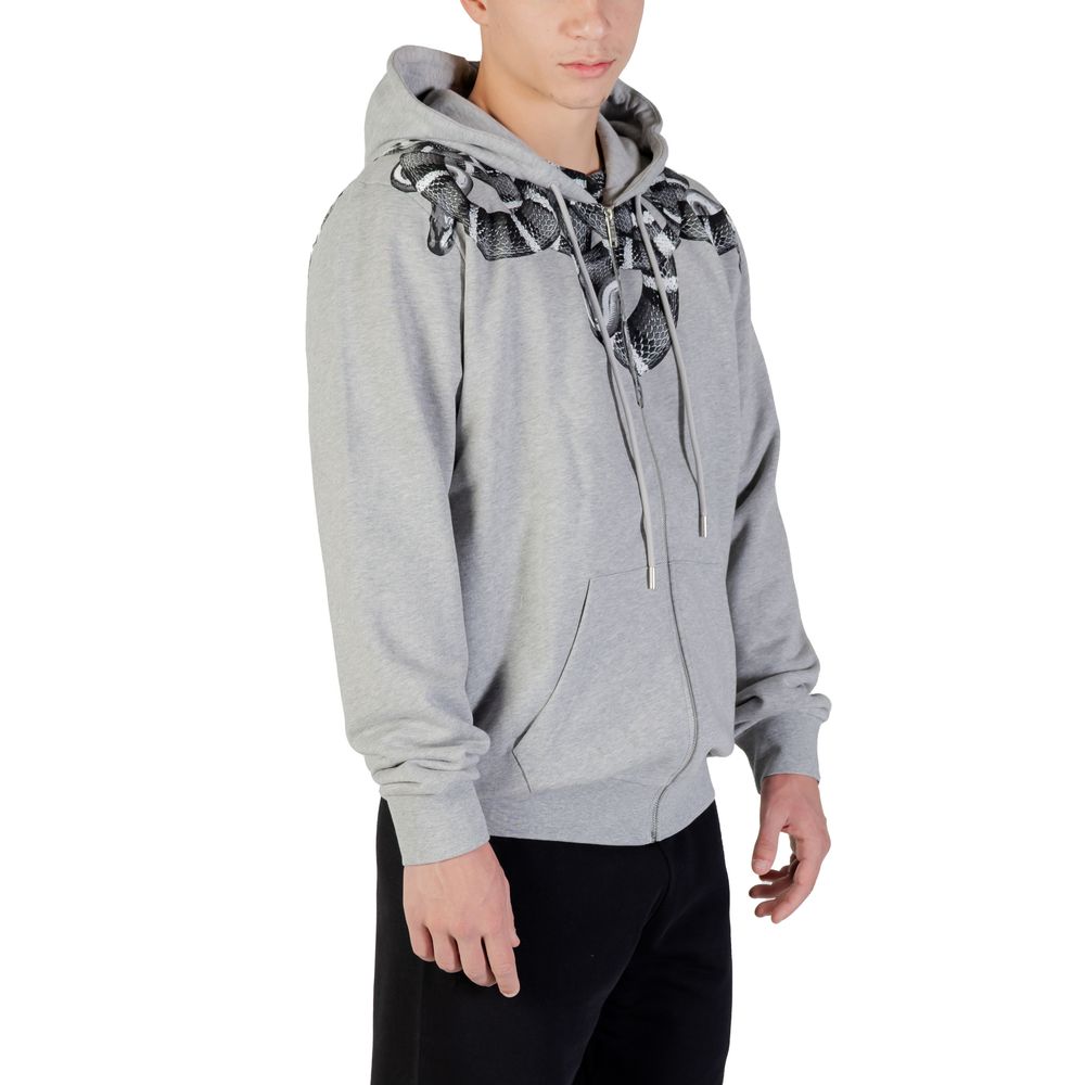 County Of Milan Snake Graphic Cotton Hoodie — Gray, view 4