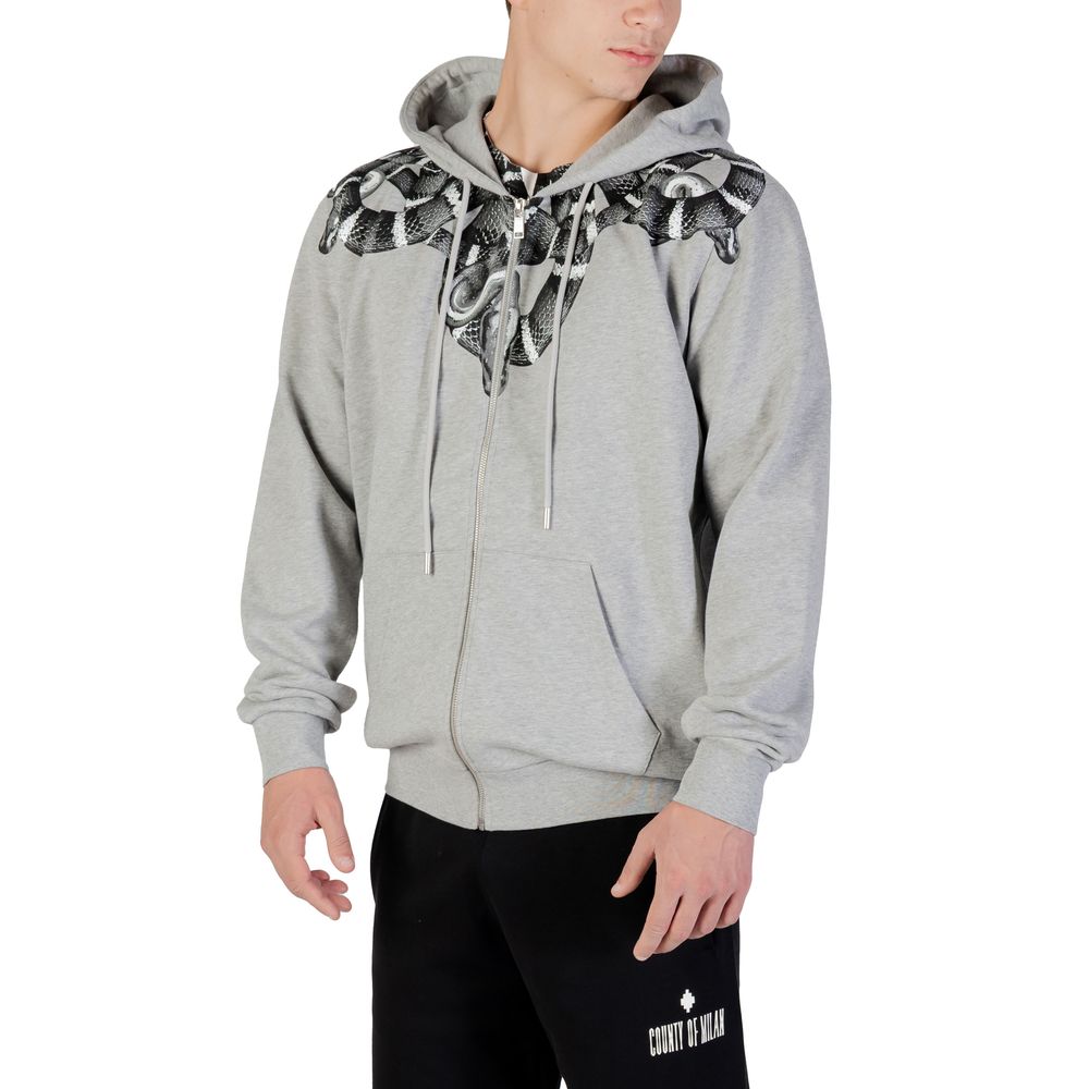 County Of Milan Snake Graphic Cotton Hoodie — Gray, view 5
