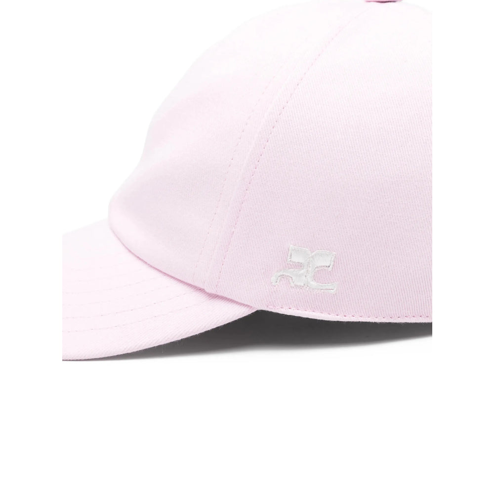 CourrèGes 125ACT039CO Logo-Embroidered Cotton Baseball Cap — Pink, view 3