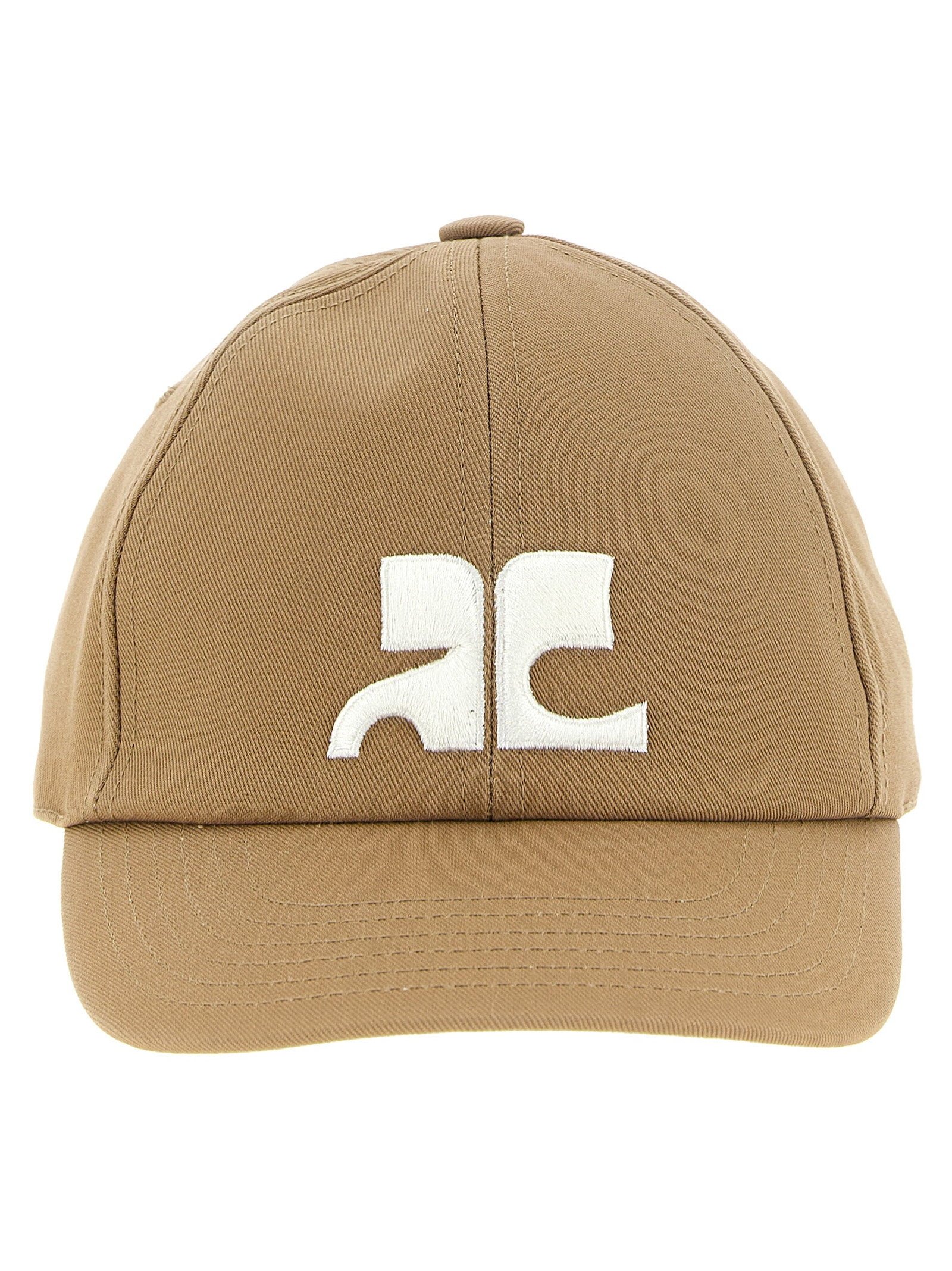 Courreges AC Logo Embroidered Baseball Cap — Beige by Courreges