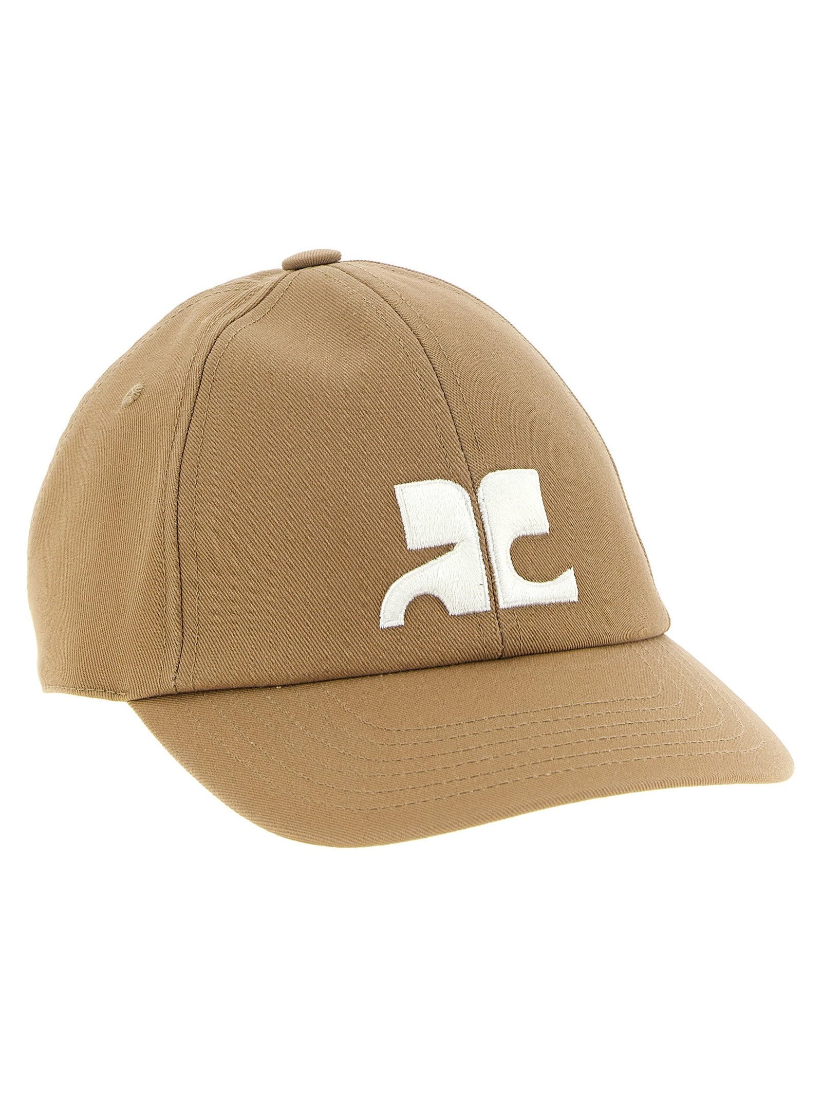 Courreges AC Logo Embroidered Baseball Cap — Beige, view 2