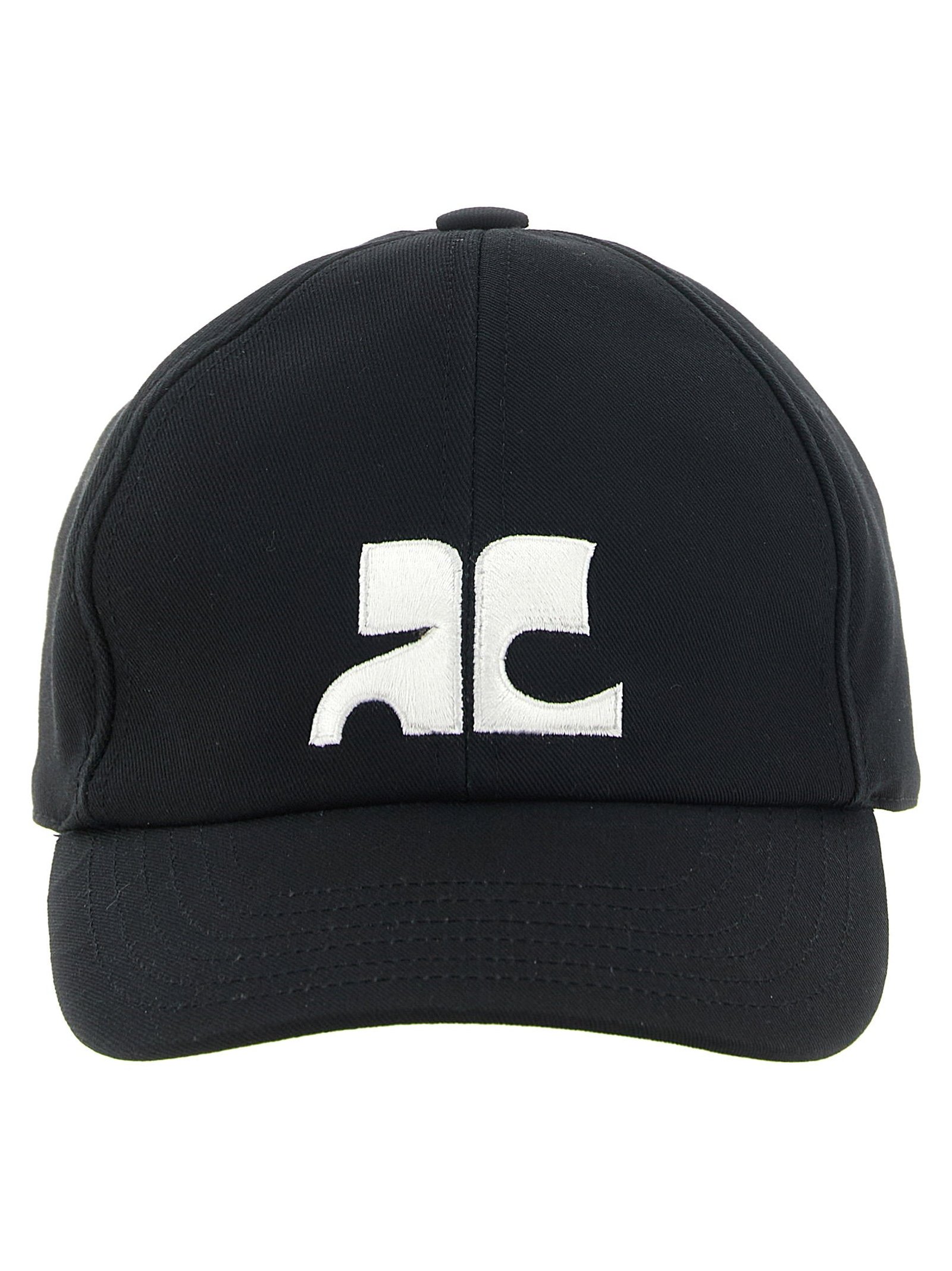 Courreges AC Logo-Embroidered Cotton Baseball Cap — Black by Courreges