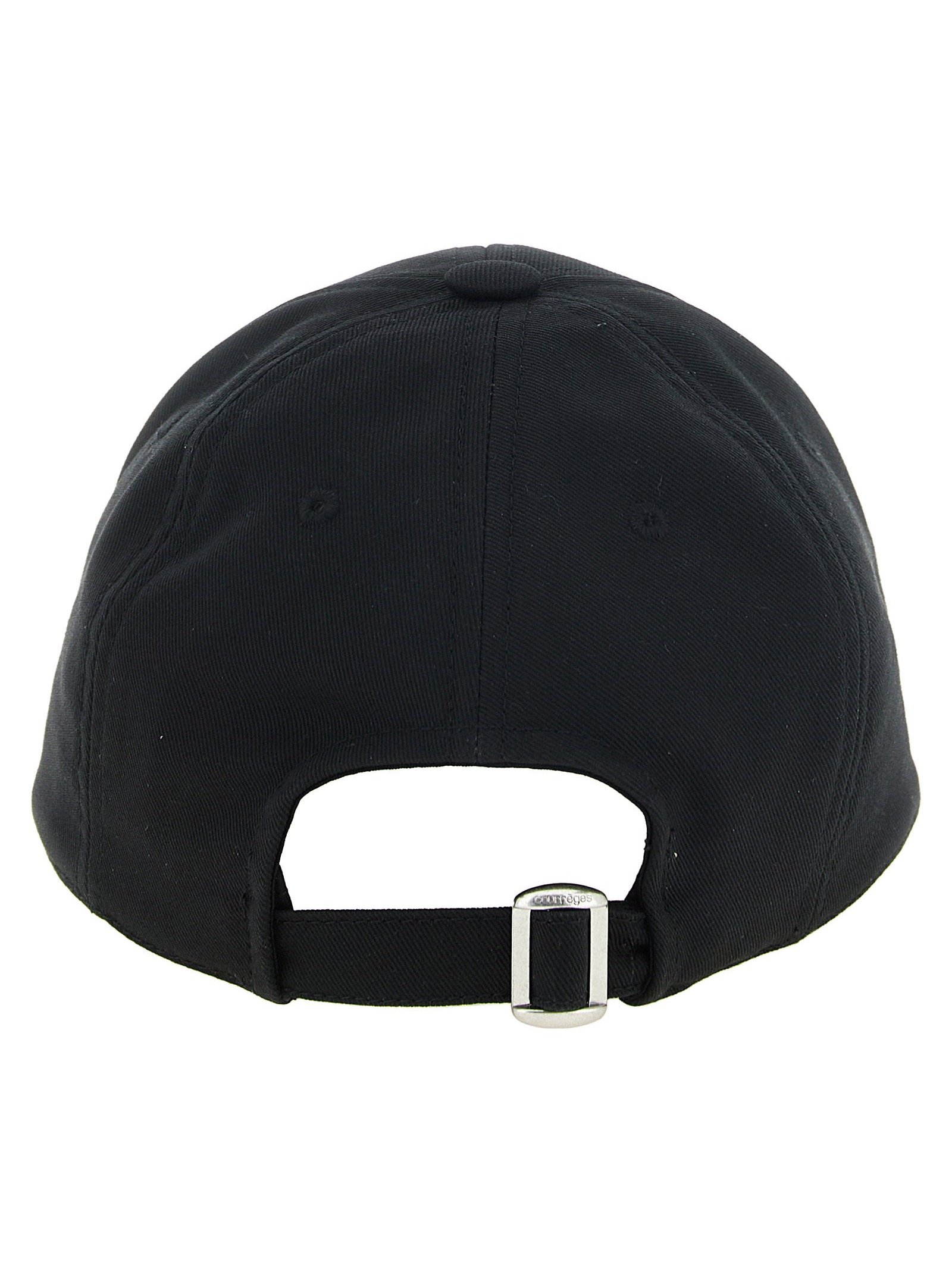 Courreges AC Logo-Embroidered Cotton Baseball Cap — Black, view 3