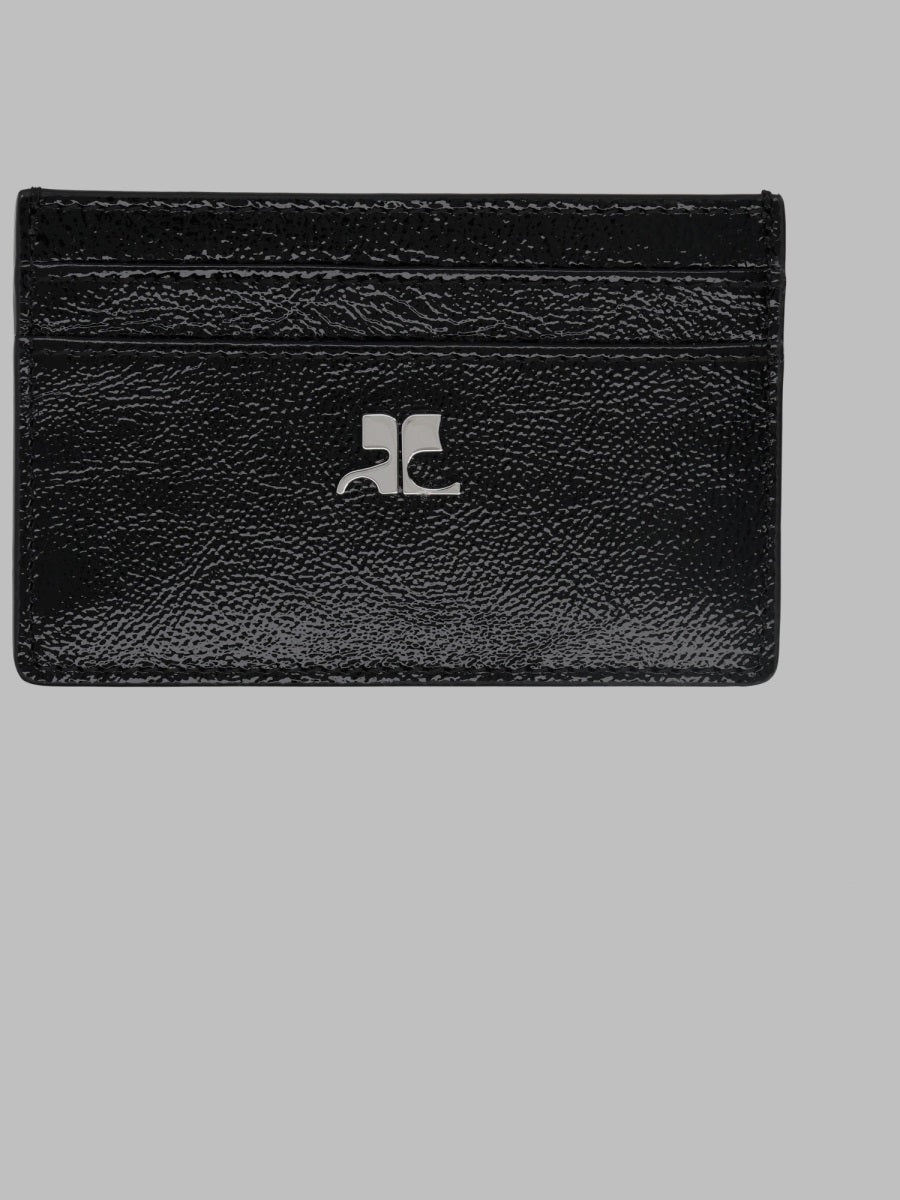 CourrèGes Napplack Leather Card Case — Black by Courreges