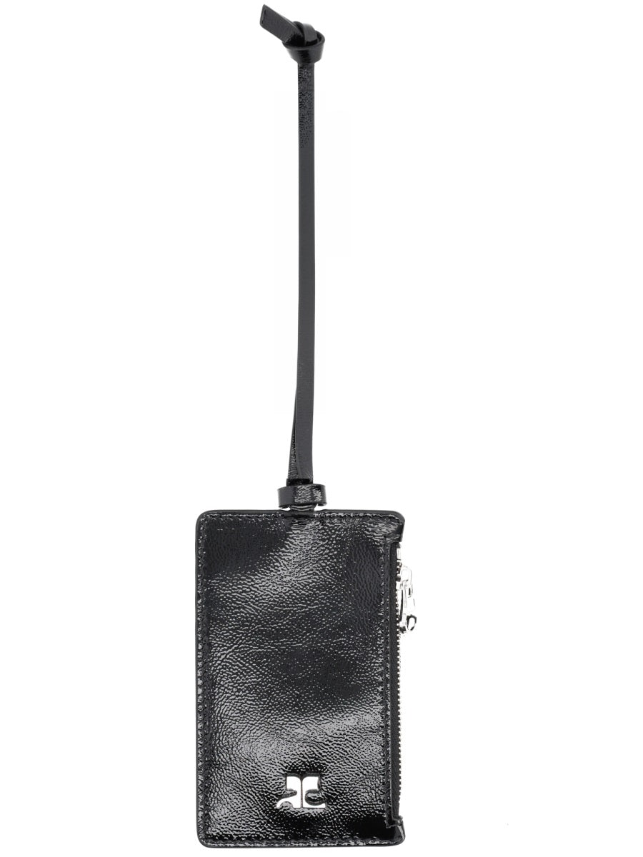 CourrèGes Cow Leather Card Case — Black by Courreges