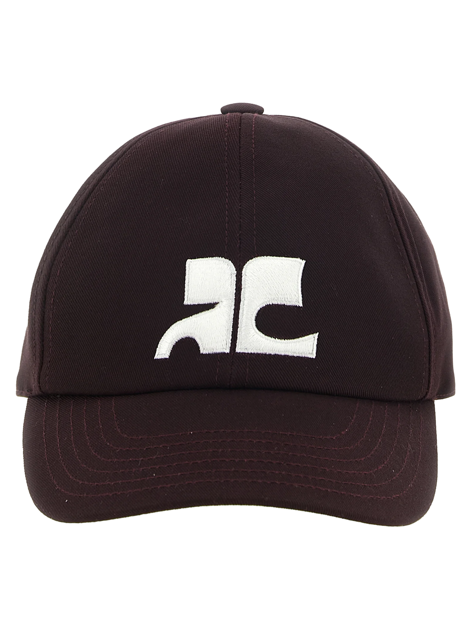 CourrèGes CO345516BM AC Logo Embroidered Baseball Cap — Bordeaux by Courreges