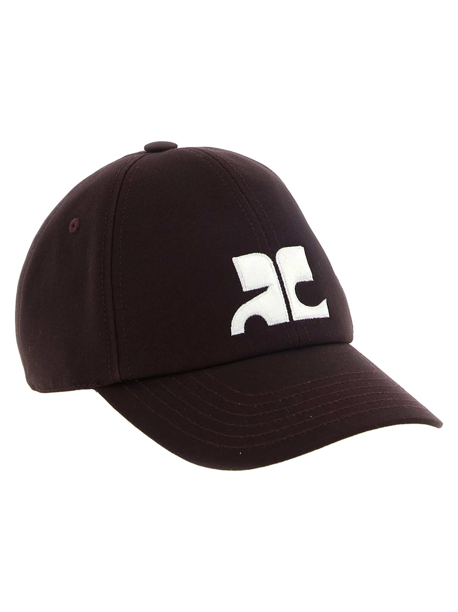 CourrèGes CO345516BM AC Logo Embroidered Baseball Cap — Bordeaux, view 2