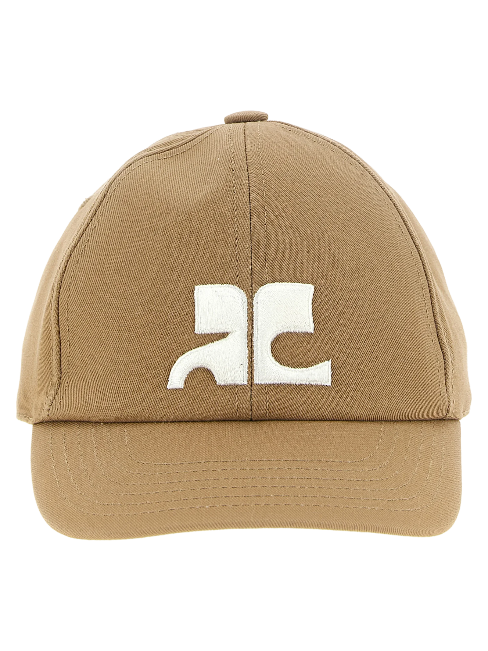 CourrèGes CO345534BM AC Logo Cotton Baseball Cap — Beige by Courreges
