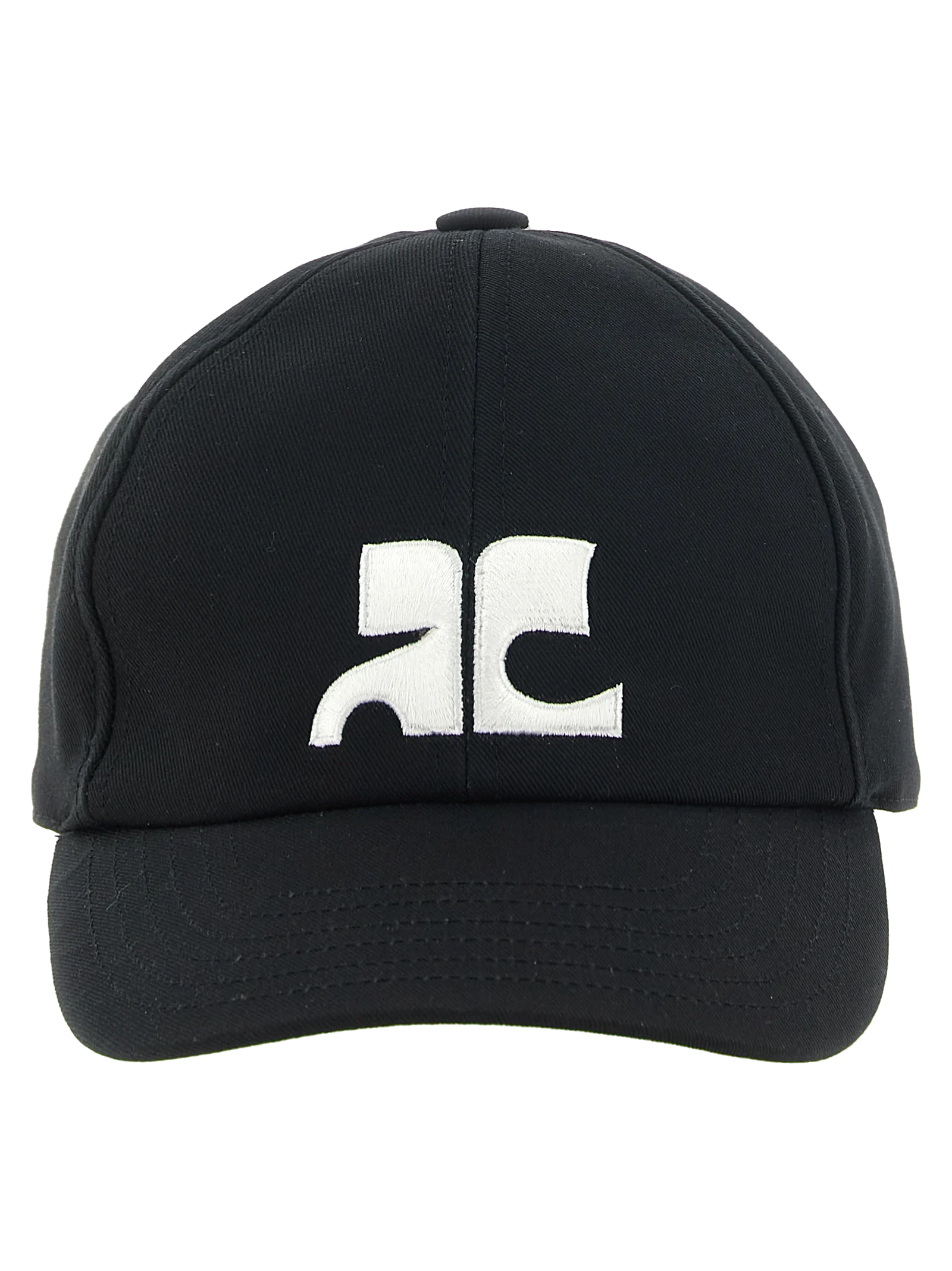 CourrèGes CO345535BM AC Logo Cotton Baseball Cap — Black by Courreges