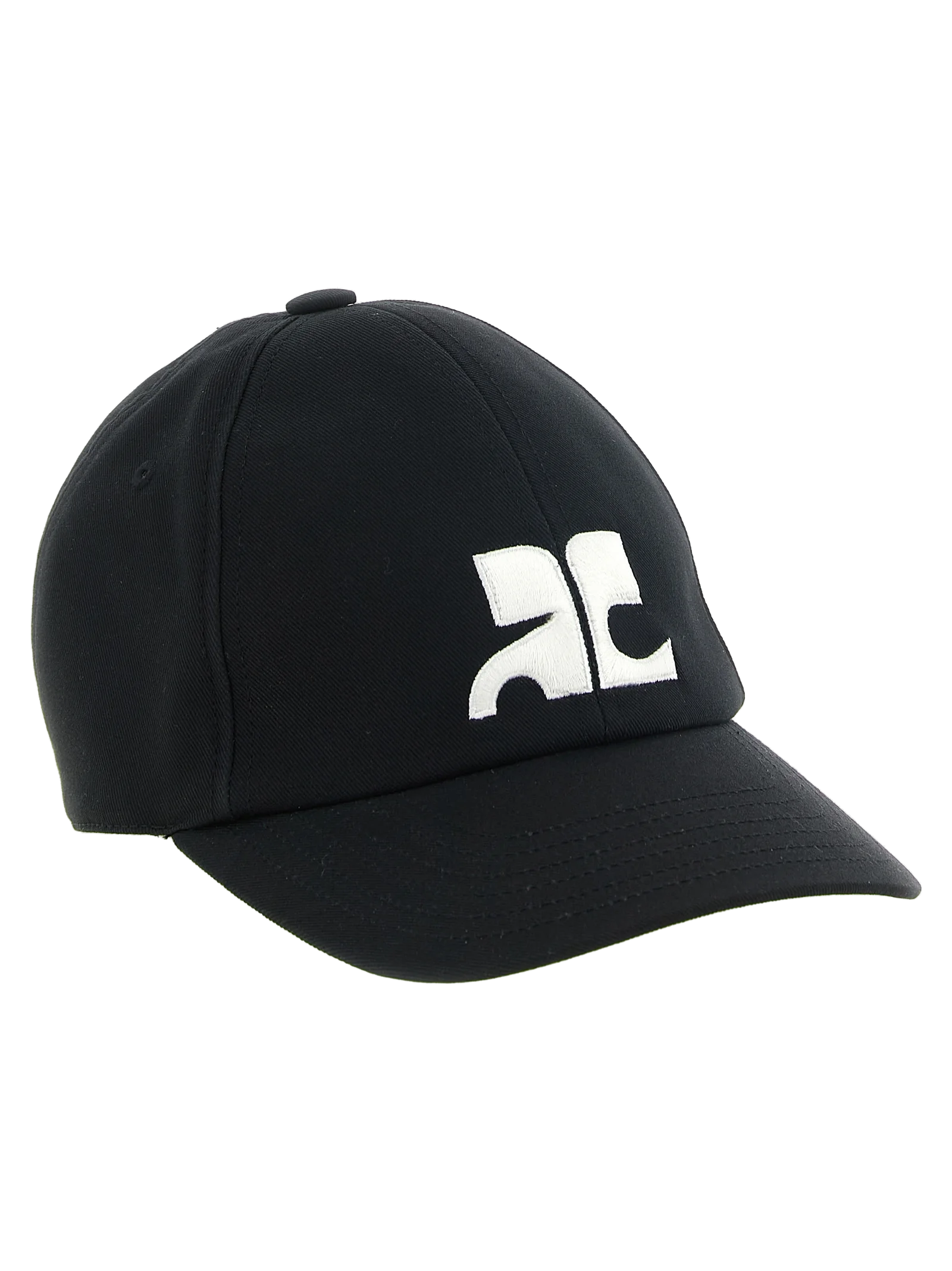 CourrèGes CO345535BM AC Logo Cotton Baseball Cap — Black, view 2