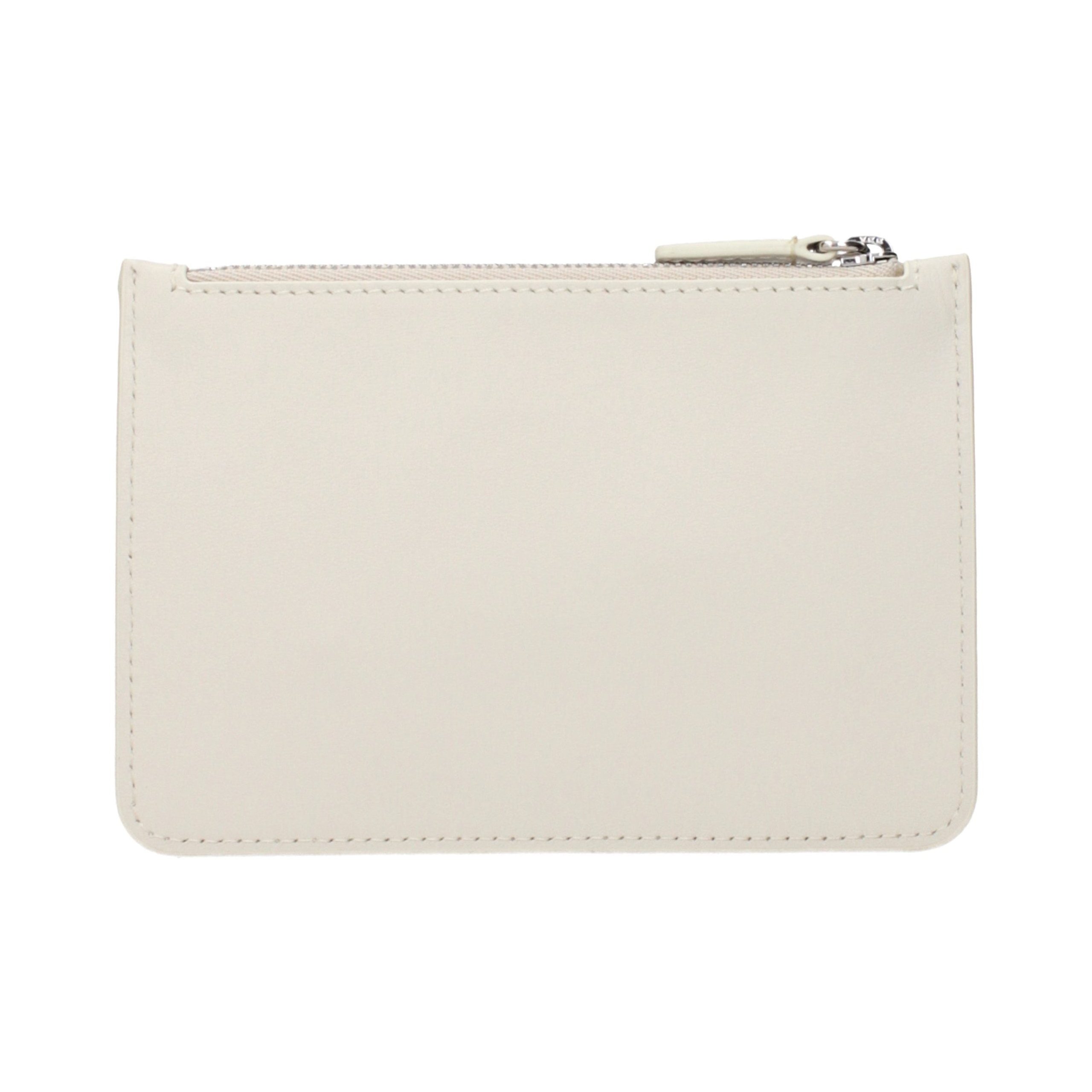 CourrèGes Logo-Detailed Leather Coin Purse — Beige, view 2