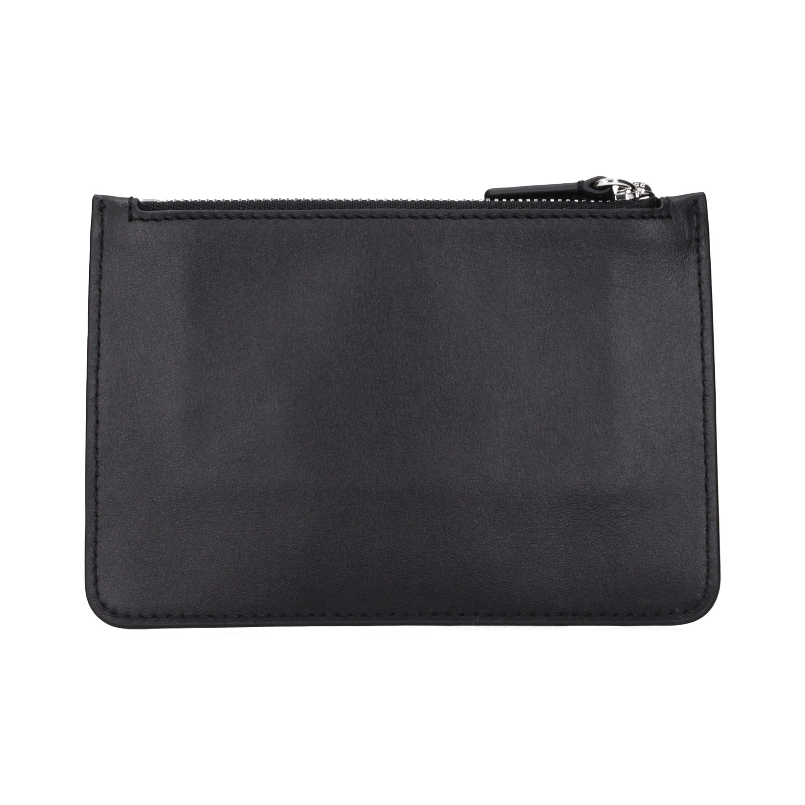 CourrèGes Leather Coin Purse — Black, view 2