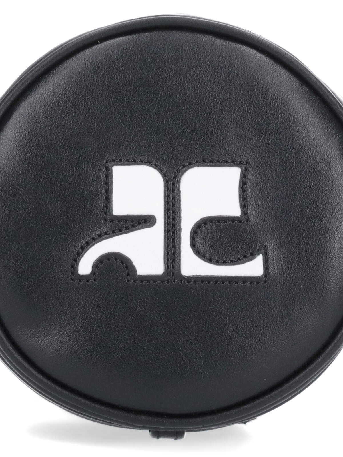 CourrèGes Logo Cutout Leather Mini Bag — Black, view 4