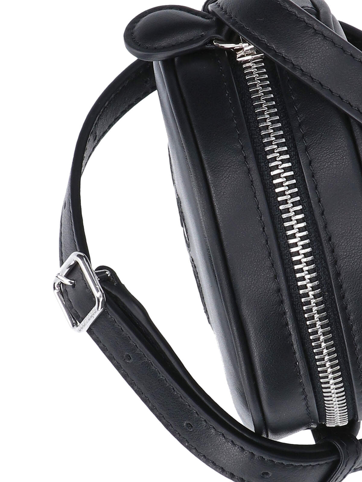 CourrèGes Logo Cutout Leather Mini Bag — Black, view 5