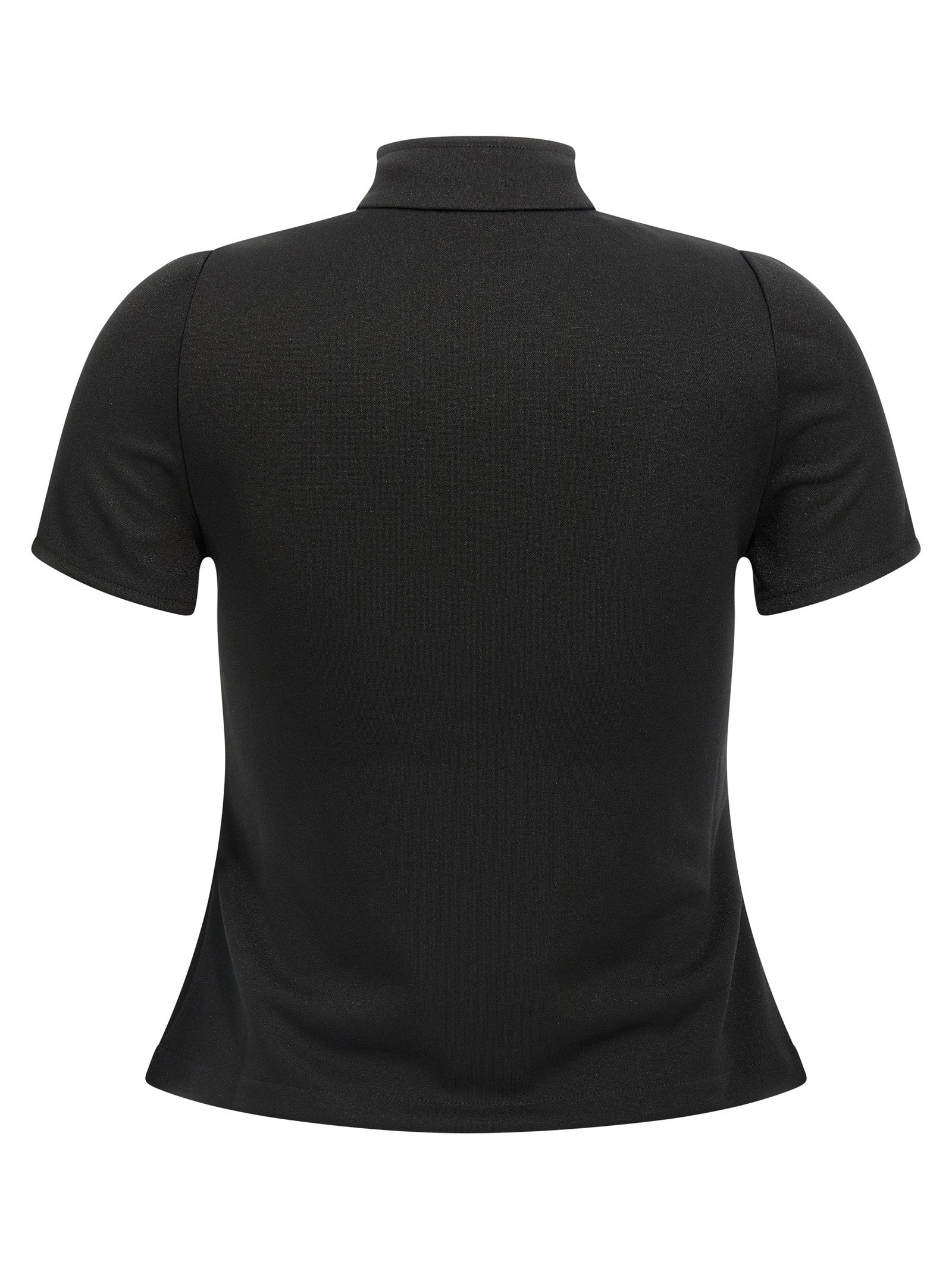 Courreges Logo-Embroidered Interlock Shirt — Black, view 2