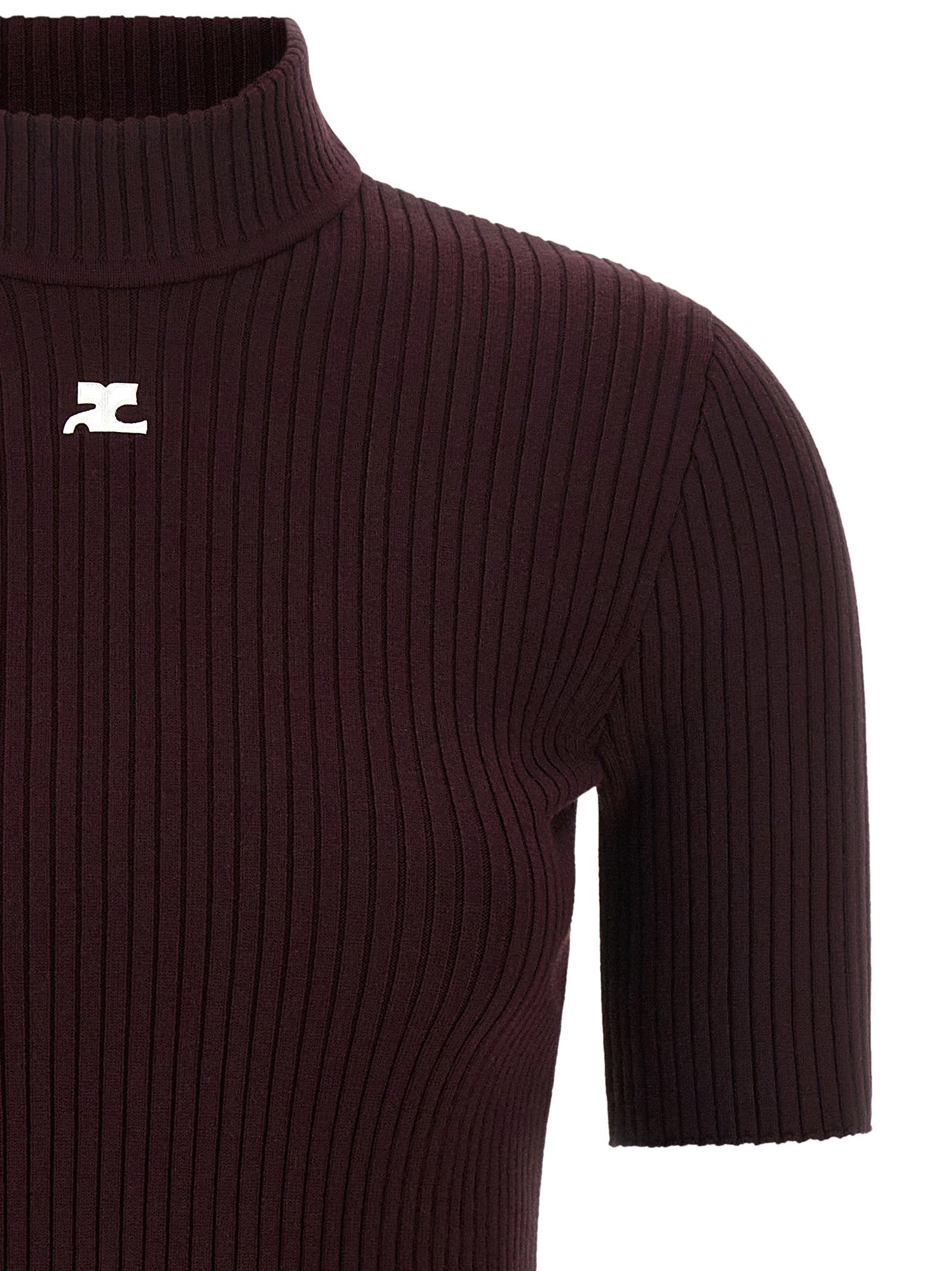 Courreges Reedition Sweater — Burgundy, view 3