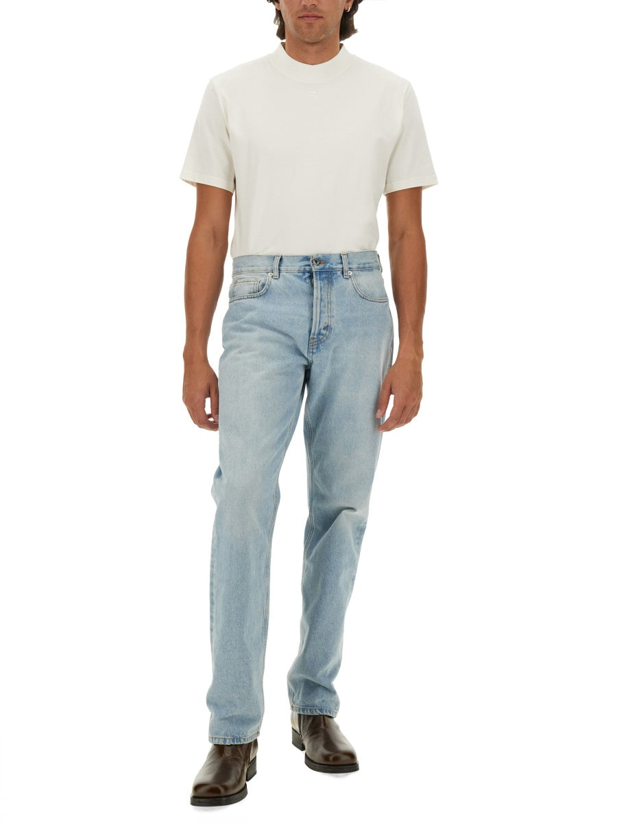 CourrèGes Logo-Embroidered Cotton T-Shirt — White, view 4