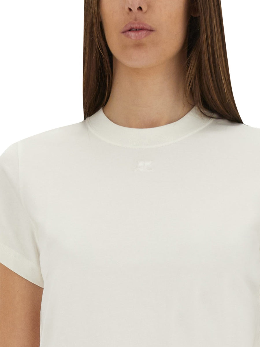 CourrèGes Cotton T-Shirt — White by Courreges