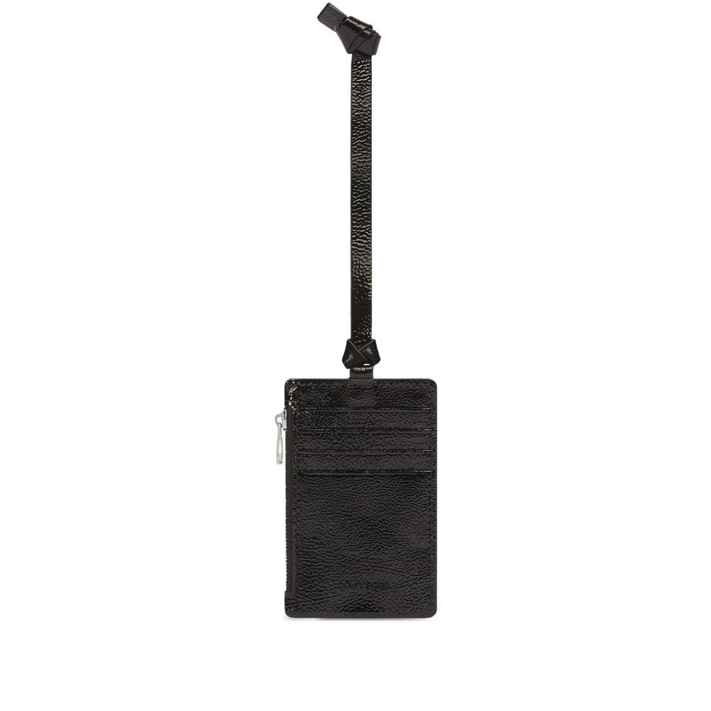 CourrèGes Textured Leather Wallet — Black, view 2
