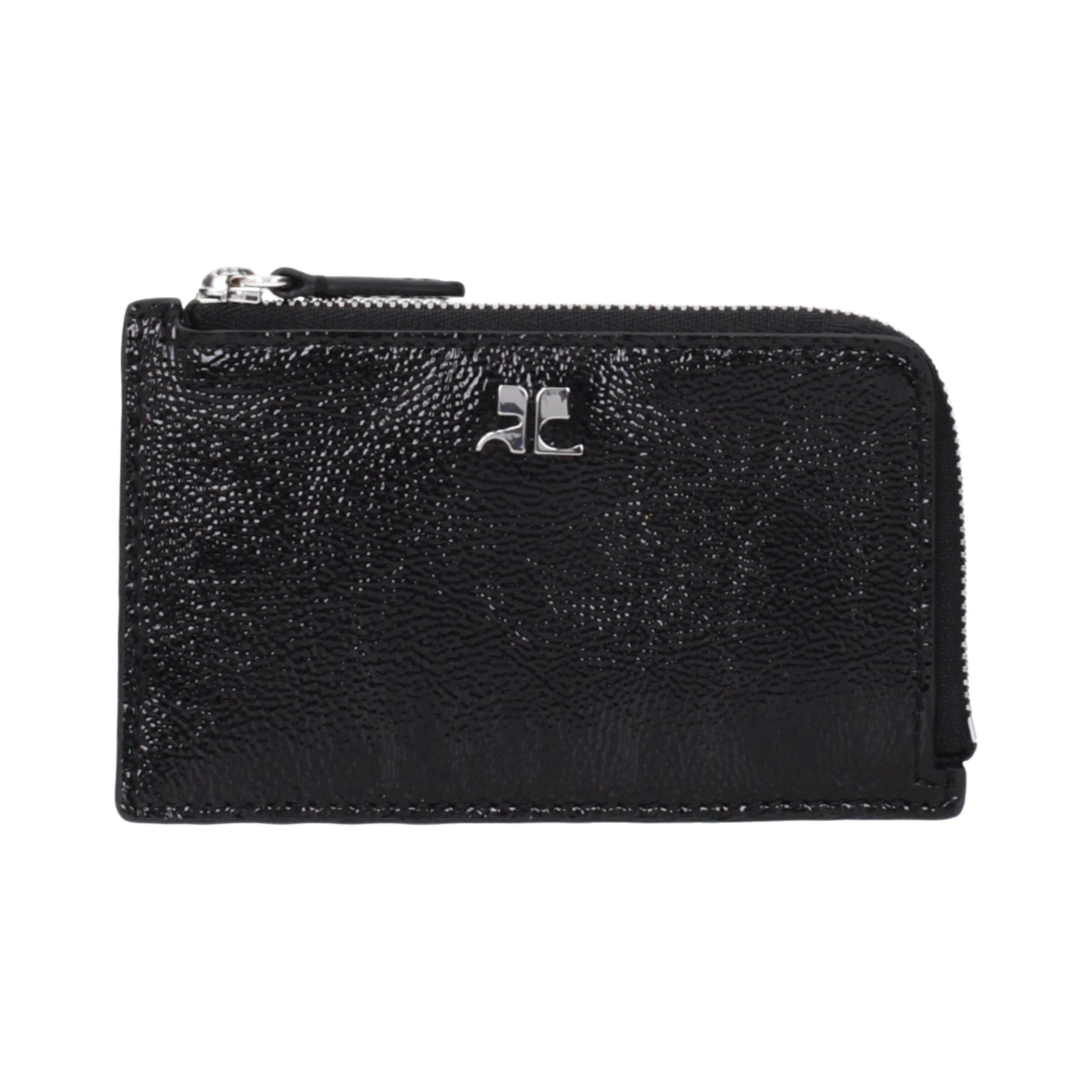 CourrèGes Textured Leather Wallet — Black by Courreges