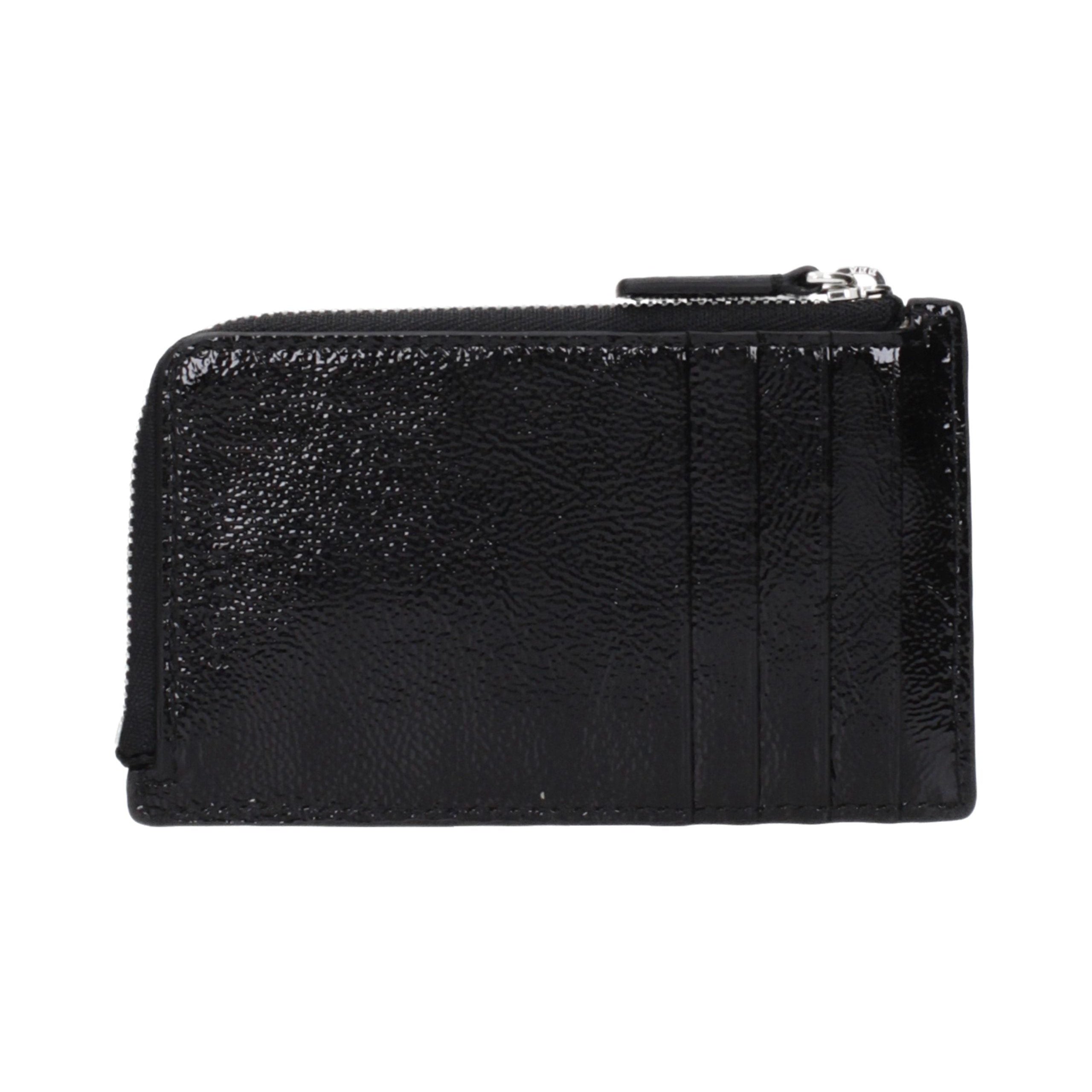 CourrèGes Textured Leather Wallet — Black, view 2