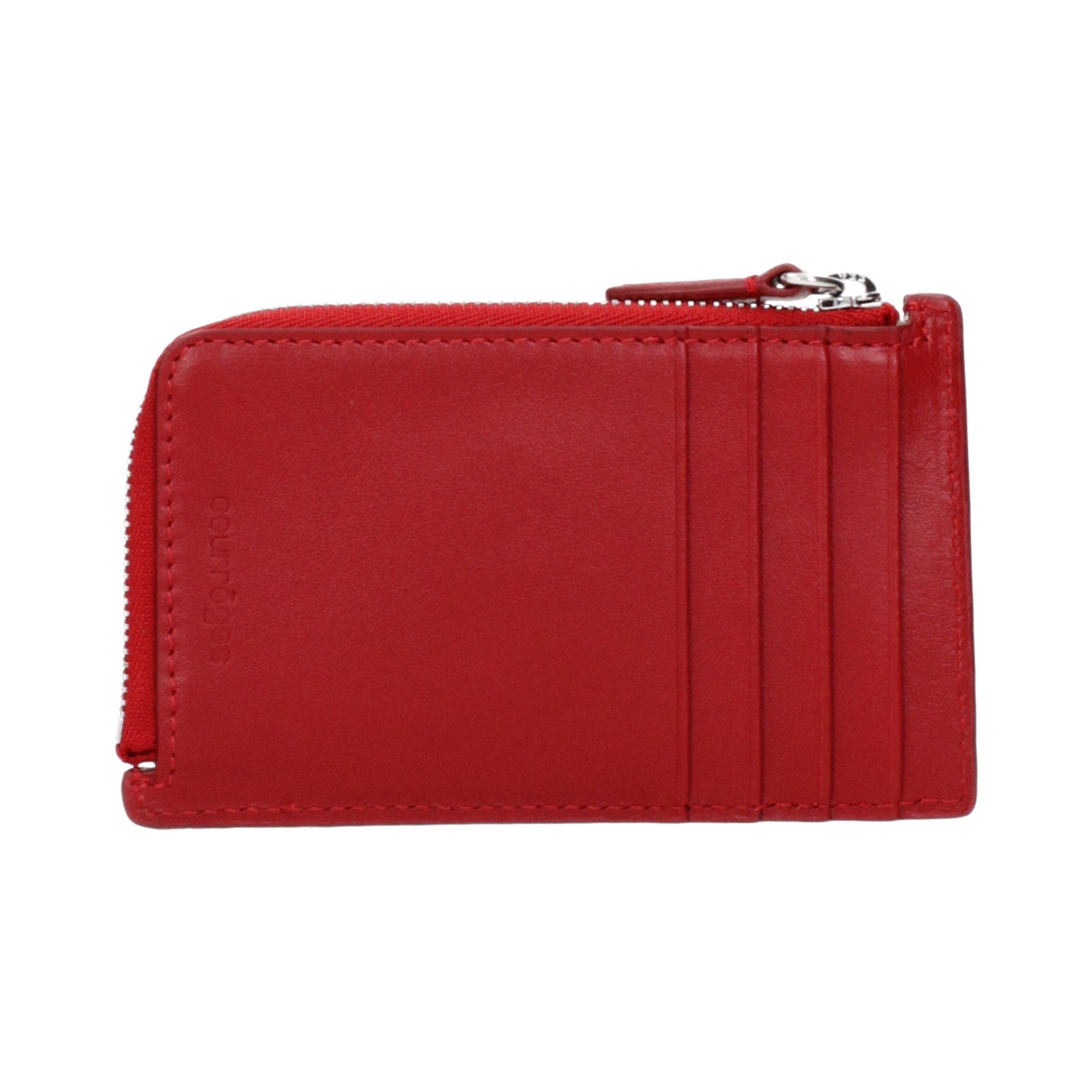 CourrèGes Leather Wallet — Red, view 2