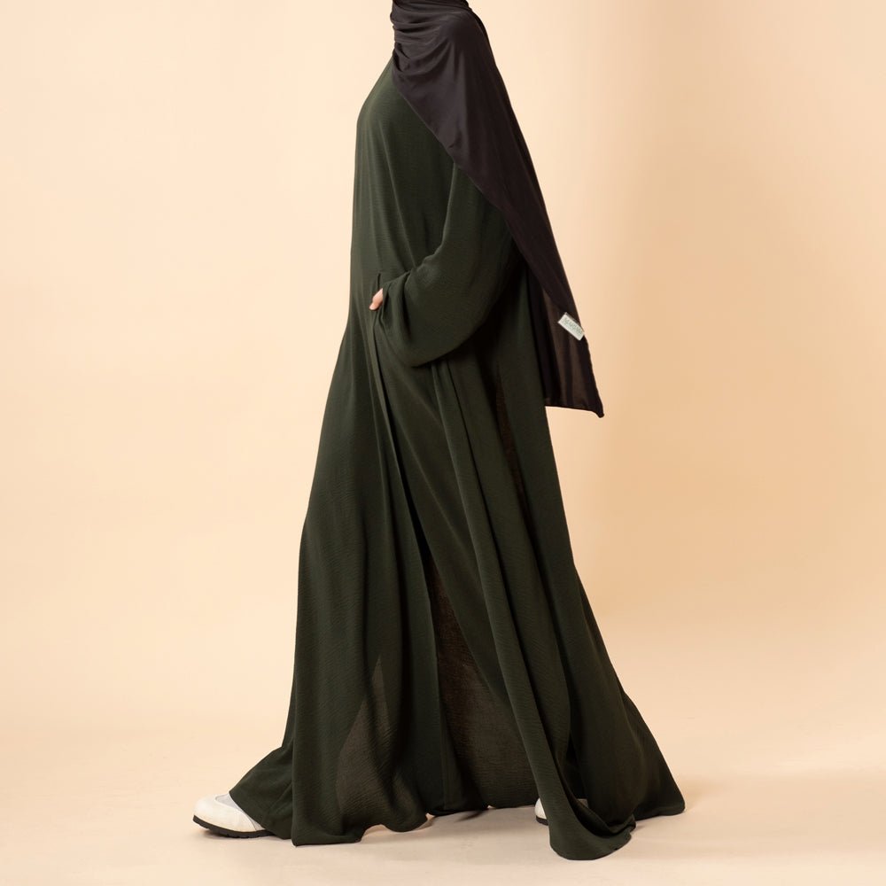 Crepe Multi-Slit Abaya Set, view 3