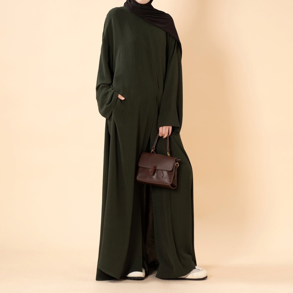 Crepe Multi-Slit Abaya Set, view 6