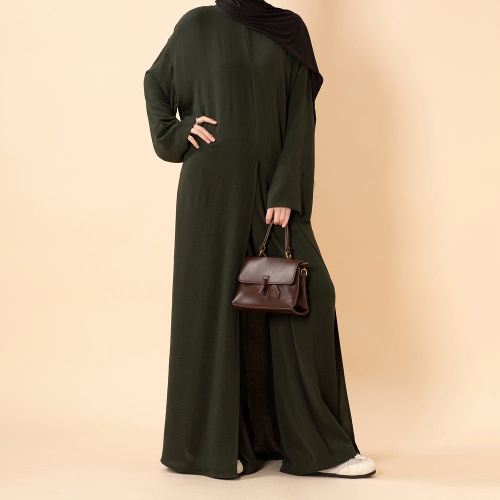 Crepe Multi-Slit Abaya Set, view 7