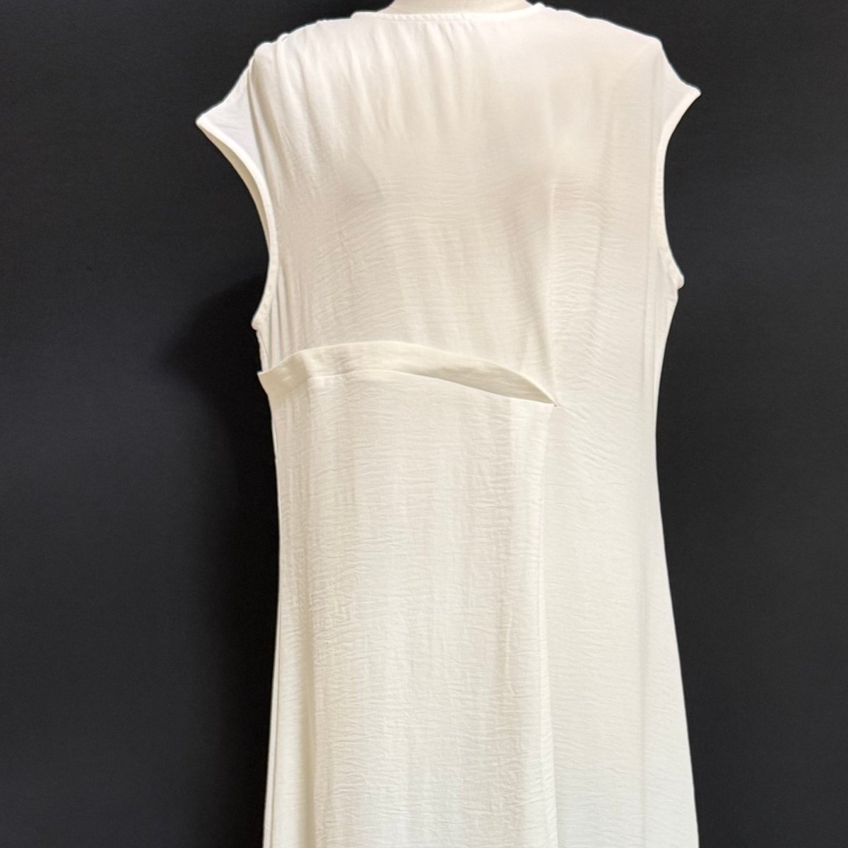 Crepe Sleeveless Maxi Dress with Waist Pleat & Back Zip(MS436), view 5