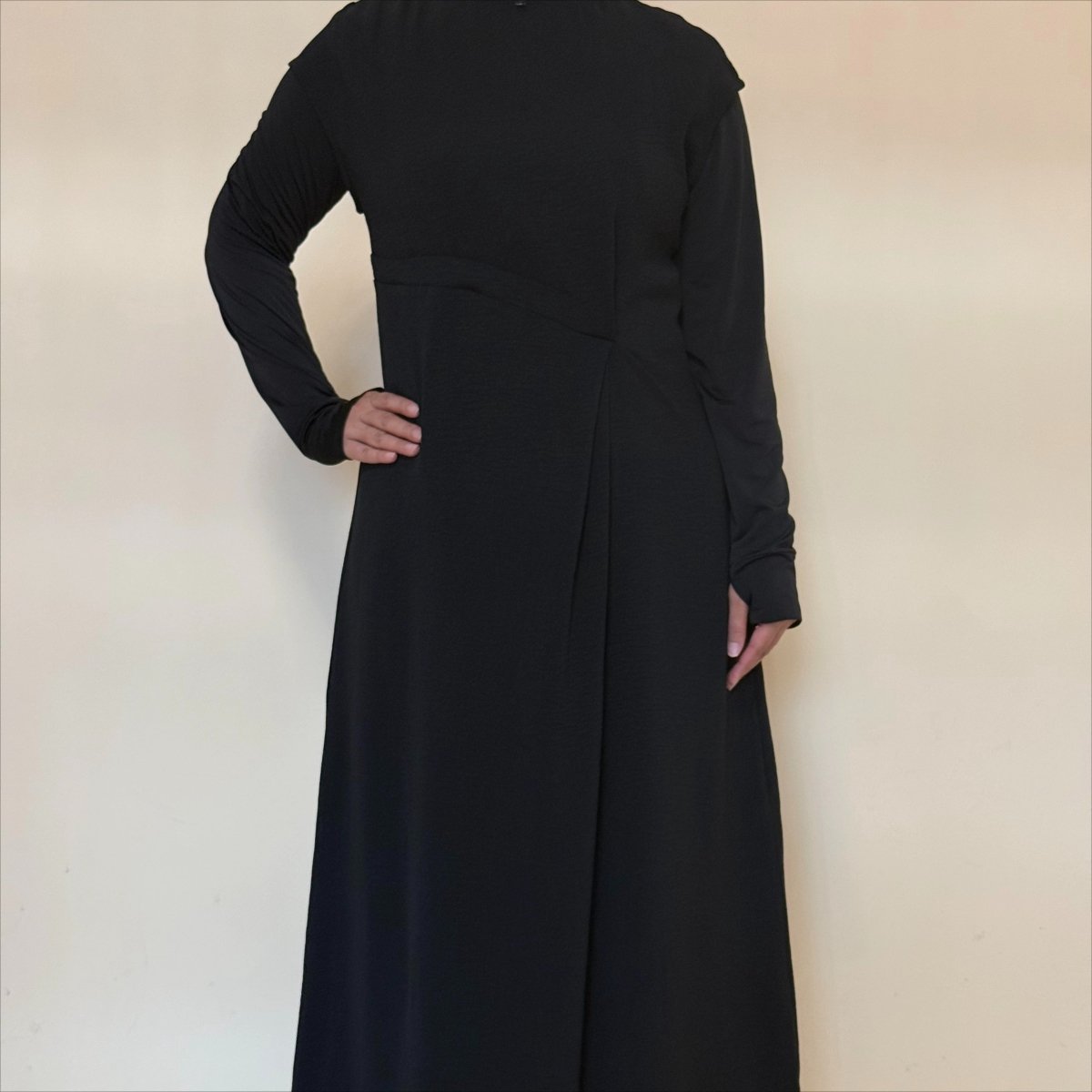 Crepe Sleeveless Maxi Dress with Waist Pleat & Back Zip(MS436), view 8