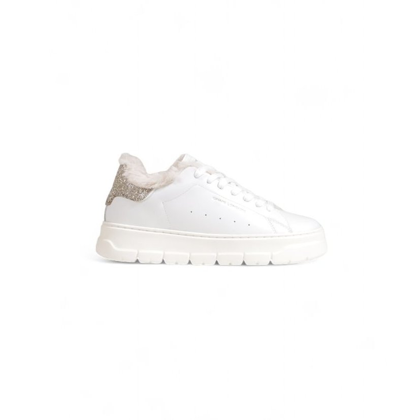 Crime London Leather Chunky Sneakers — White by Crime London