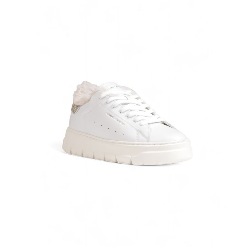 Crime London Leather Chunky Sneakers — White, view 3