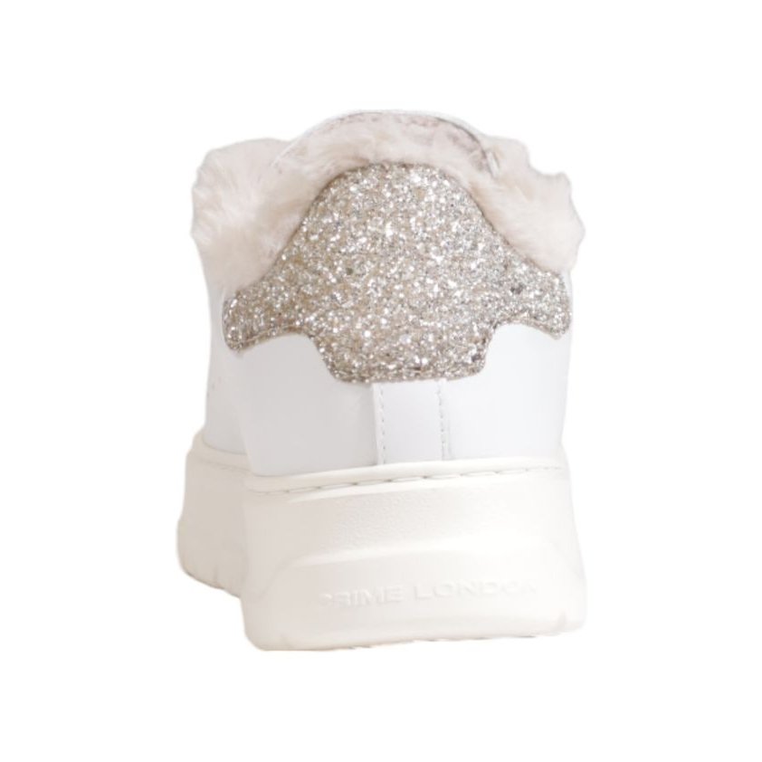 Crime London Leather Chunky Sneakers — White, view 5