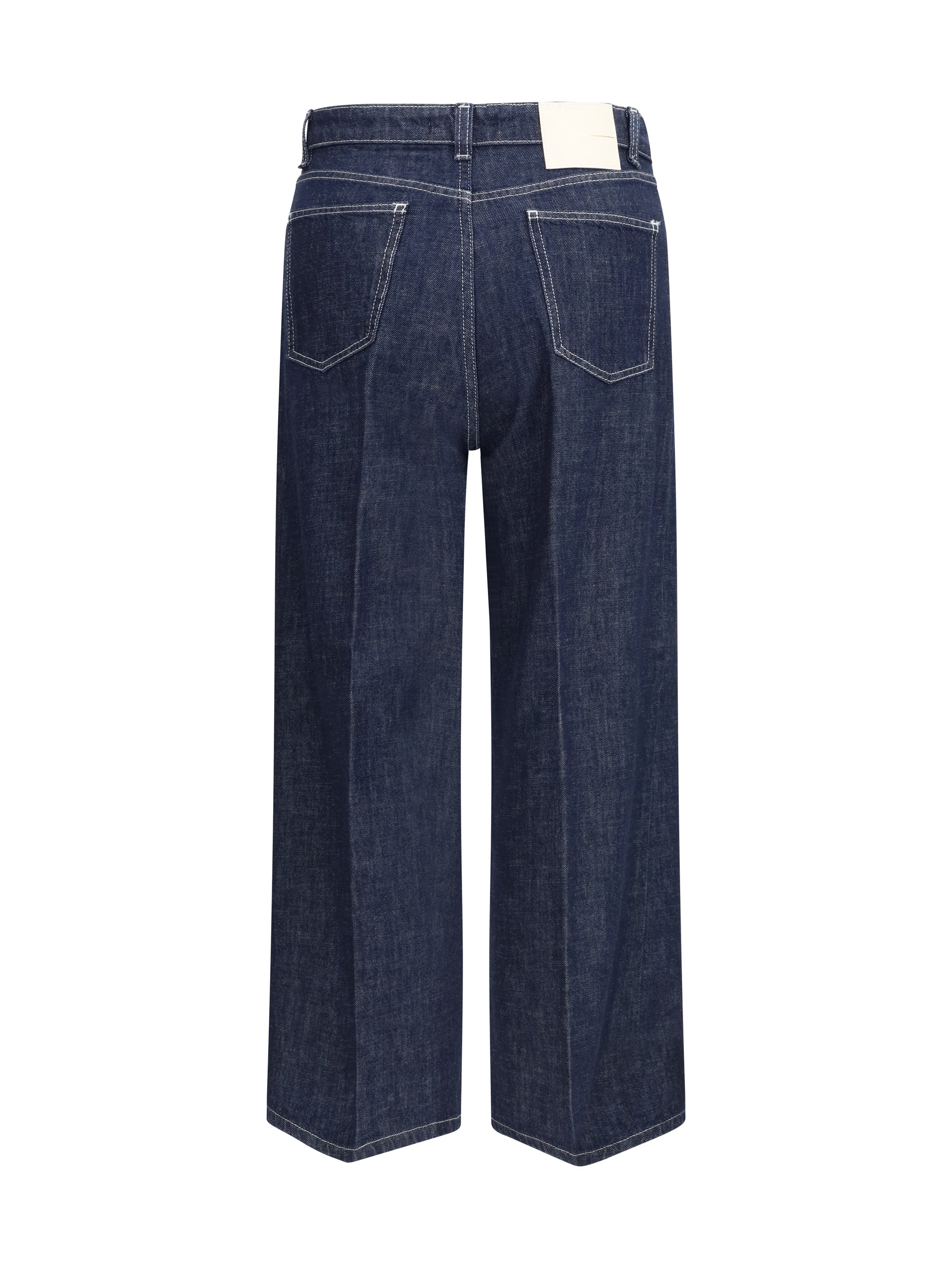Cruna Wide-Leg Cotton Jeans — Navy by Cruna