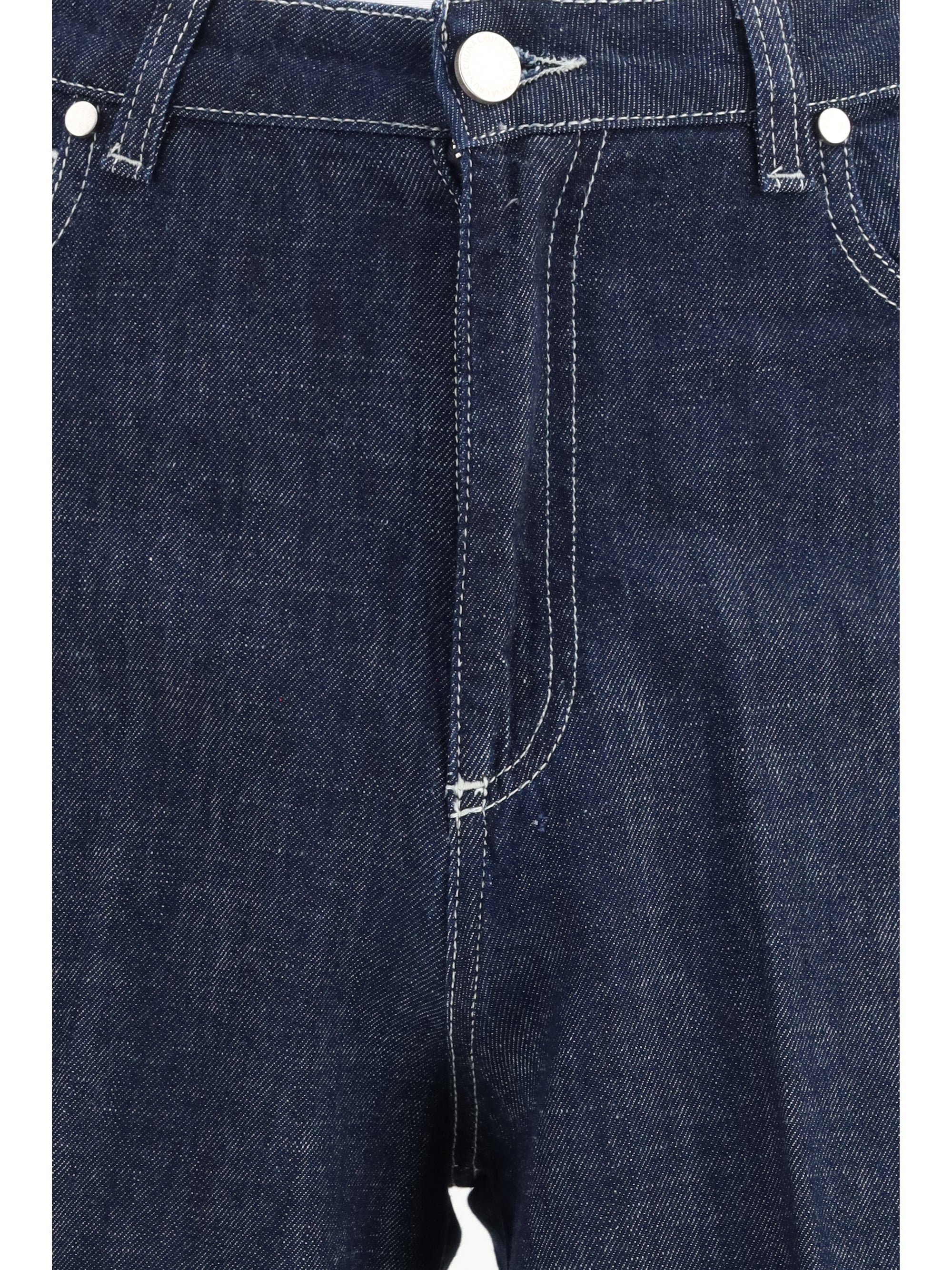 Cruna Wide-Leg Cotton Jeans — Navy, view 2