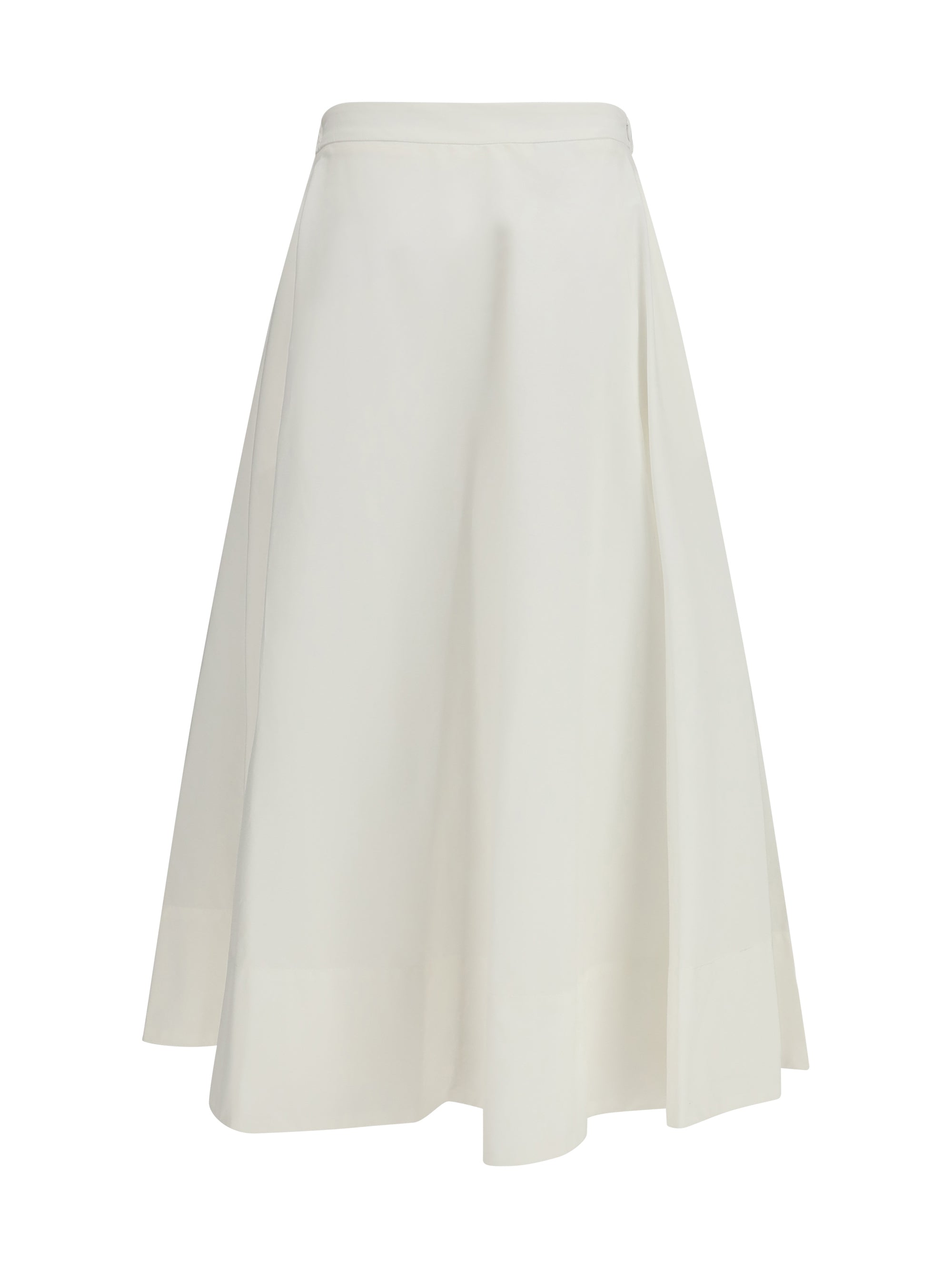 Cruna Cotton Full-Length Skirt — White, view 2