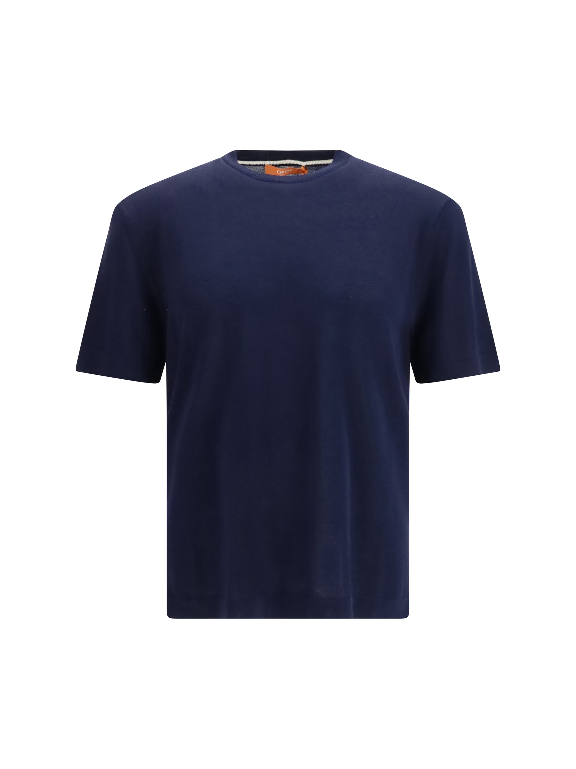 Cruna Cotton Knitted T-Shirt — Navy, view 2