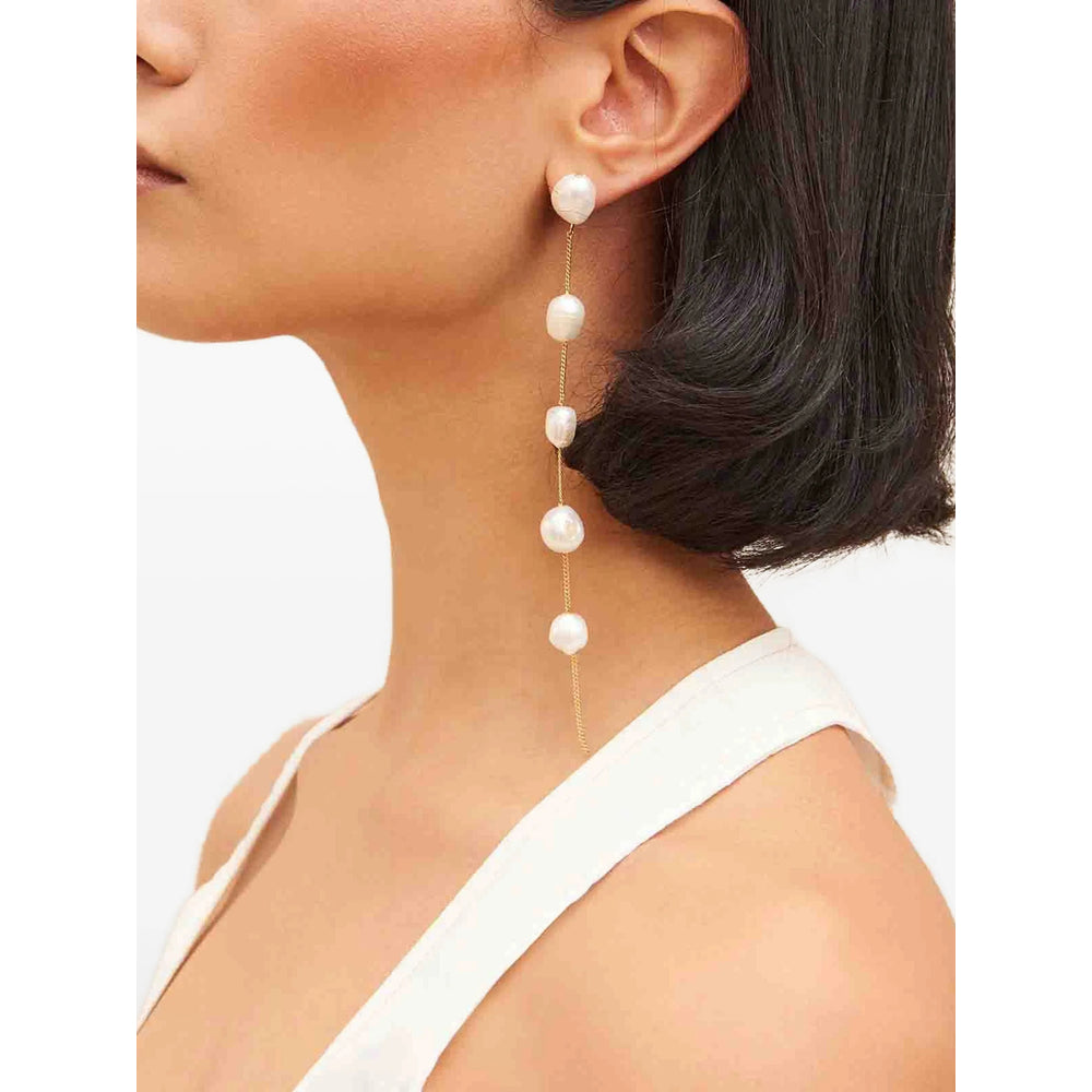 Cult Gaia Atum Earrings — White, view 2