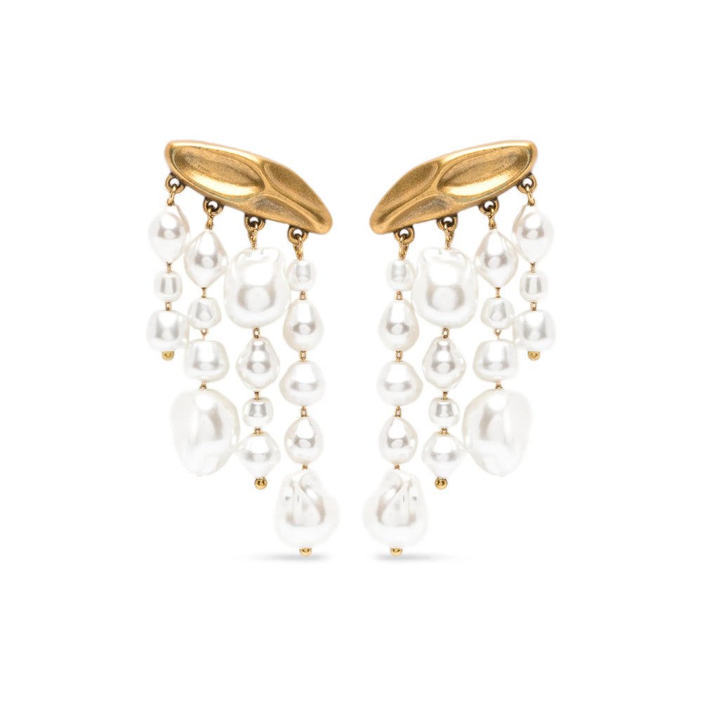 Cult Gaia Pearl Drop Earrings — Gold by Cult Gaia