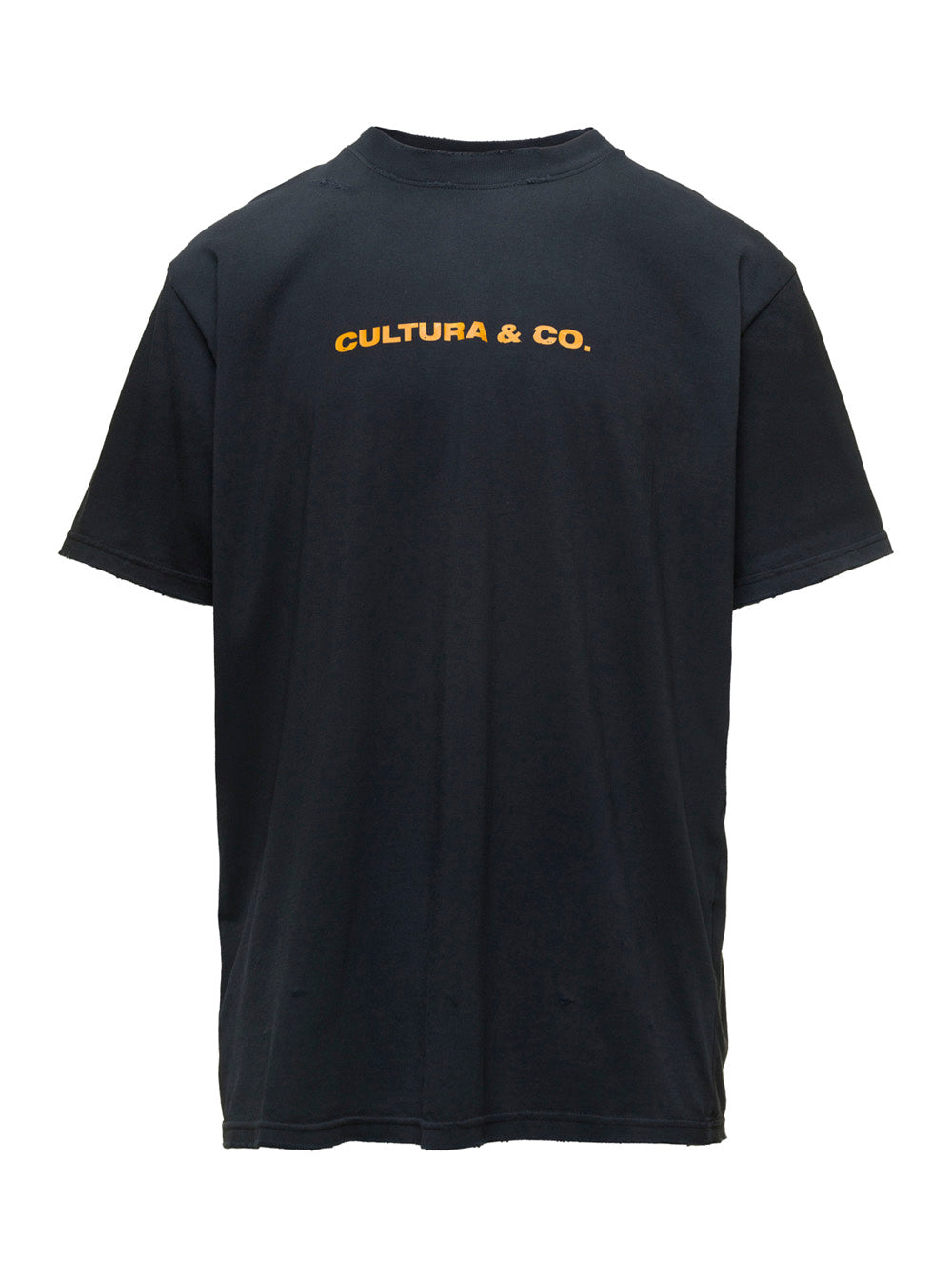 Cultura Logo-Embroidered Jersey T-Shirt — Black by Cultura