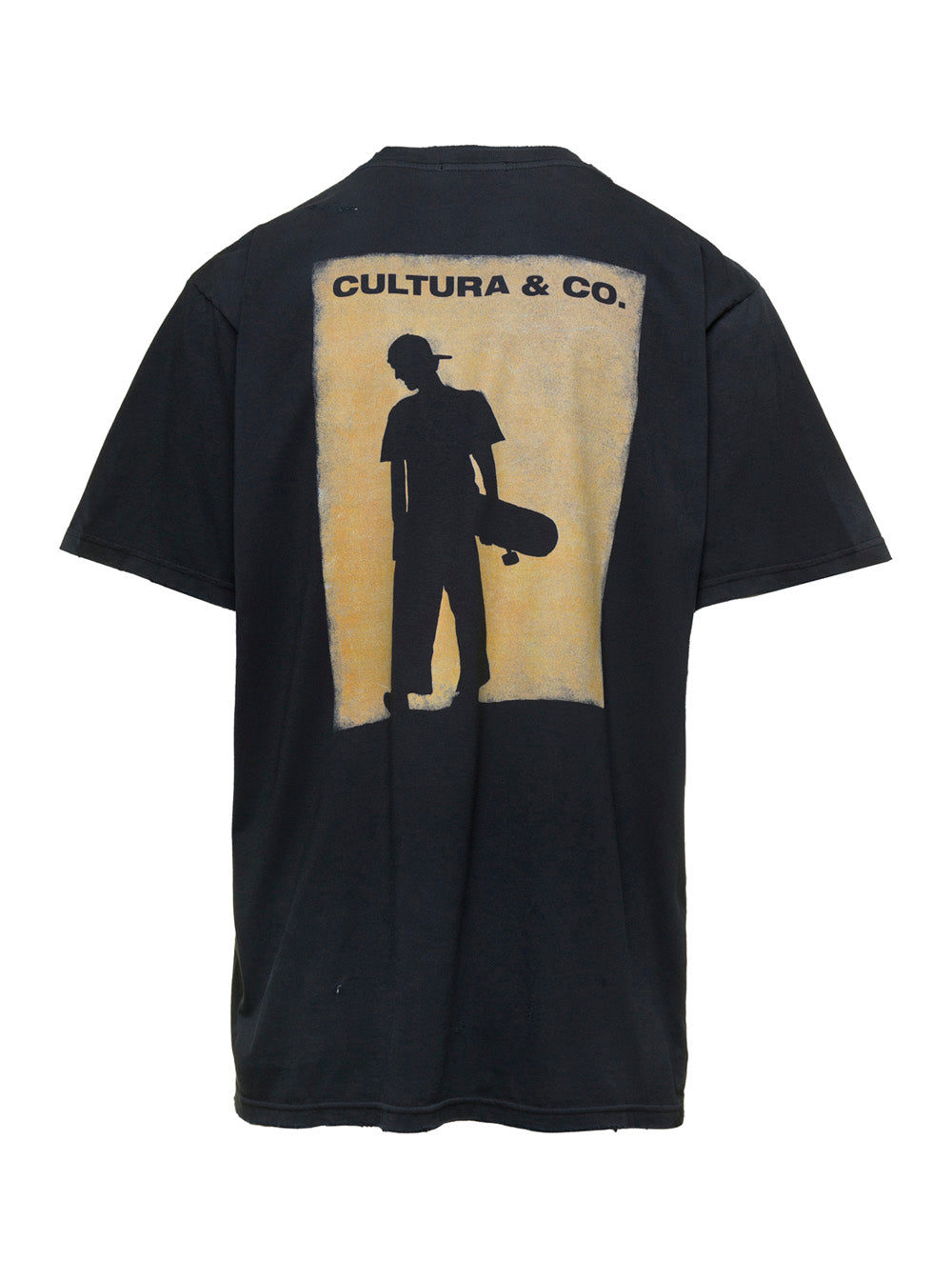Cultura Logo-Embroidered Jersey T-Shirt — Black, view 2