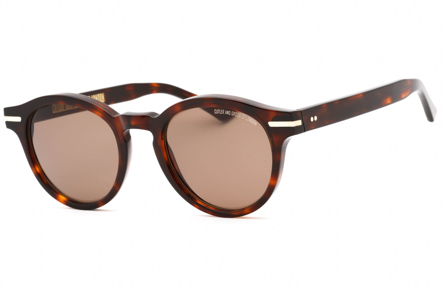 Cutler And Gross CG1338S Round Acetate Sunglasses — Brown by Cutler And Gross