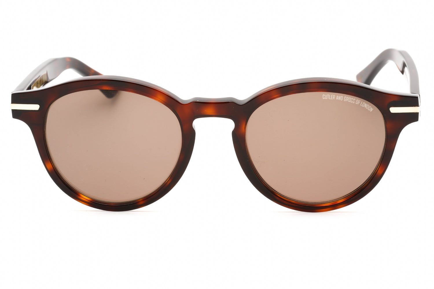 Cutler And Gross CG1338S Round Acetate Sunglasses — Brown, view 2