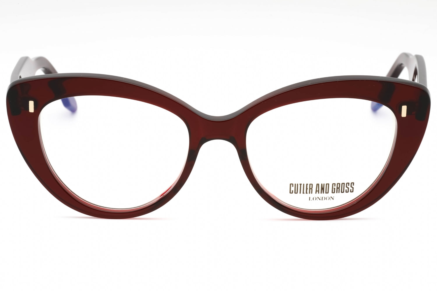 Cutler And Gross CGOP135053 Cat-Eye Eyeglasses — Burgundy, view 2